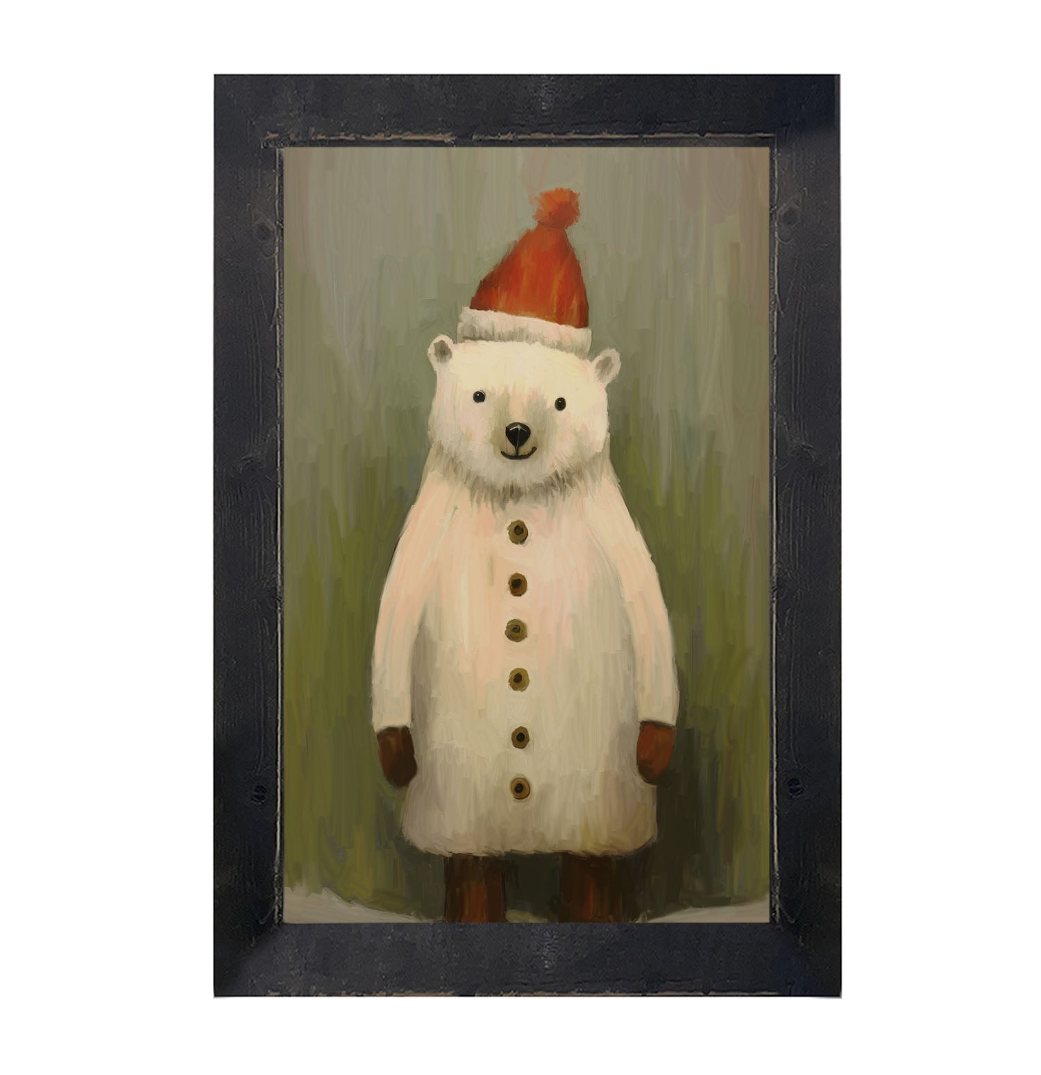 Christmas Polar Bear - Framed Art