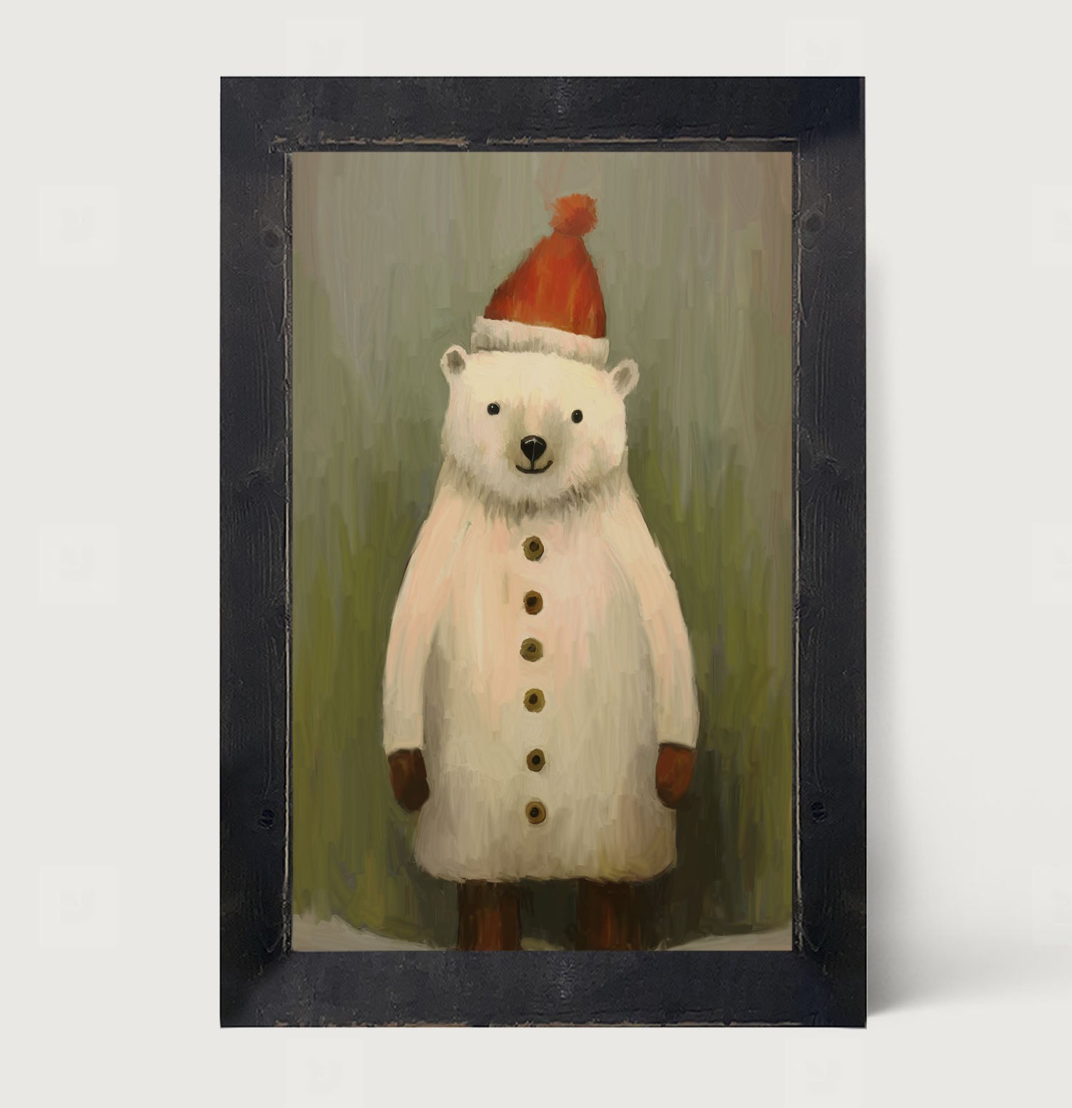 Christmas Polar Bear - Framed Art