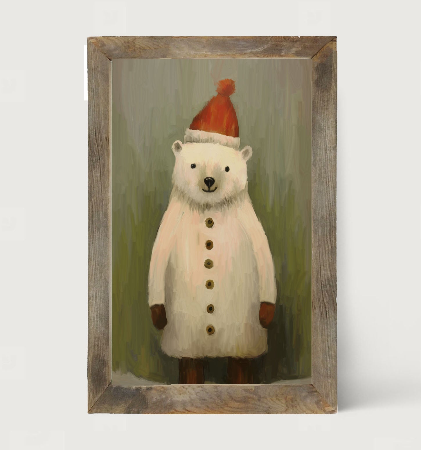 Christmas Polar Bear - Framed Art