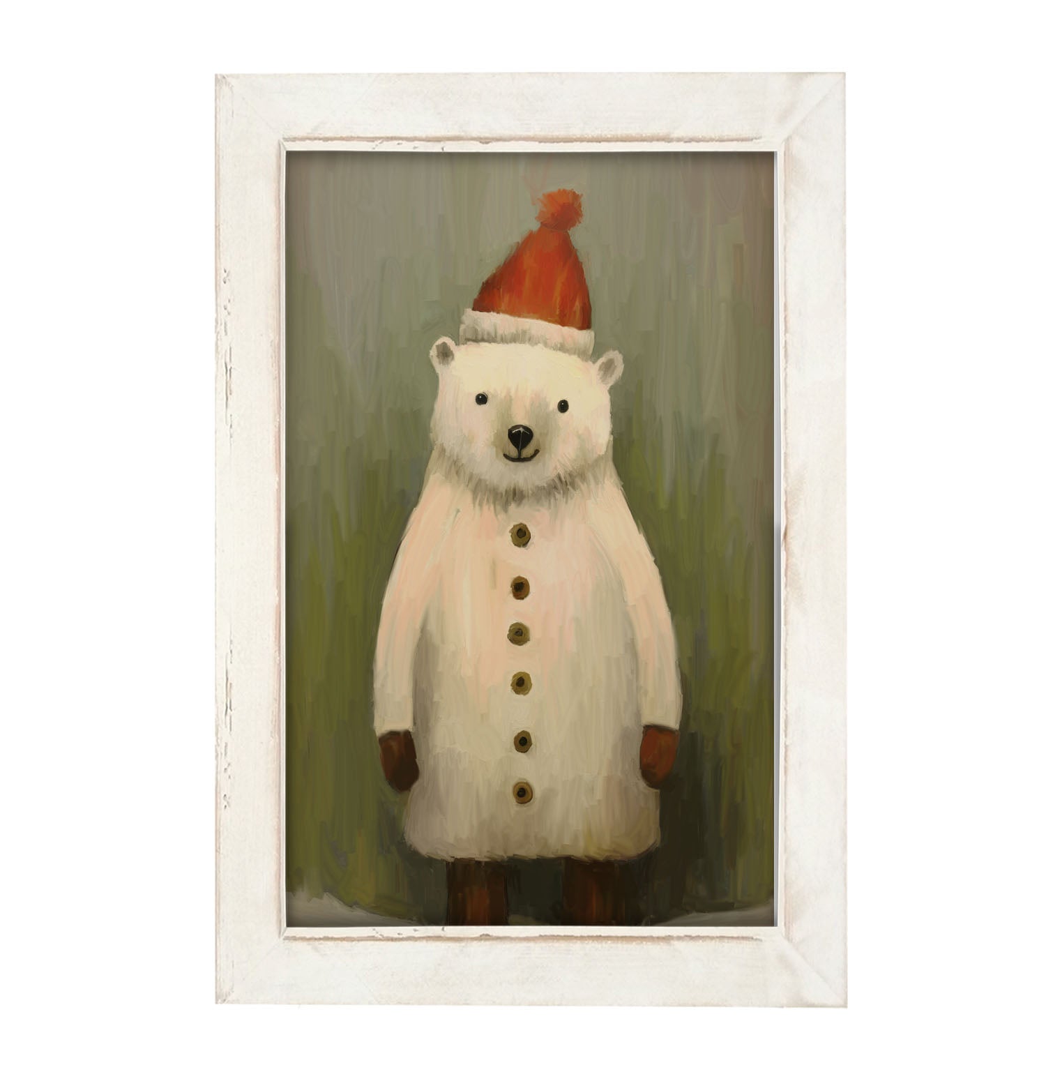 Christmas Polar Bear - Framed Art