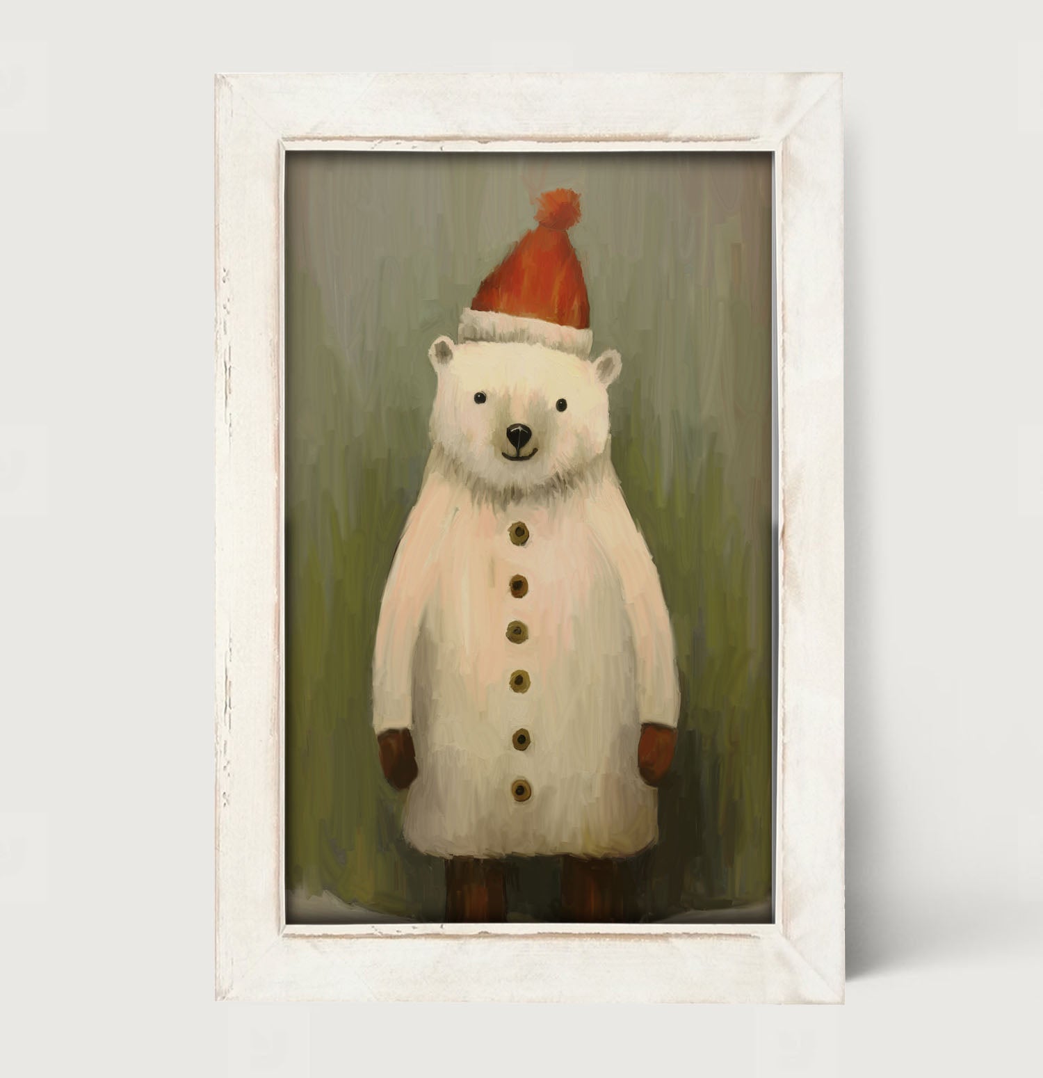 Christmas Polar Bear - Framed Art