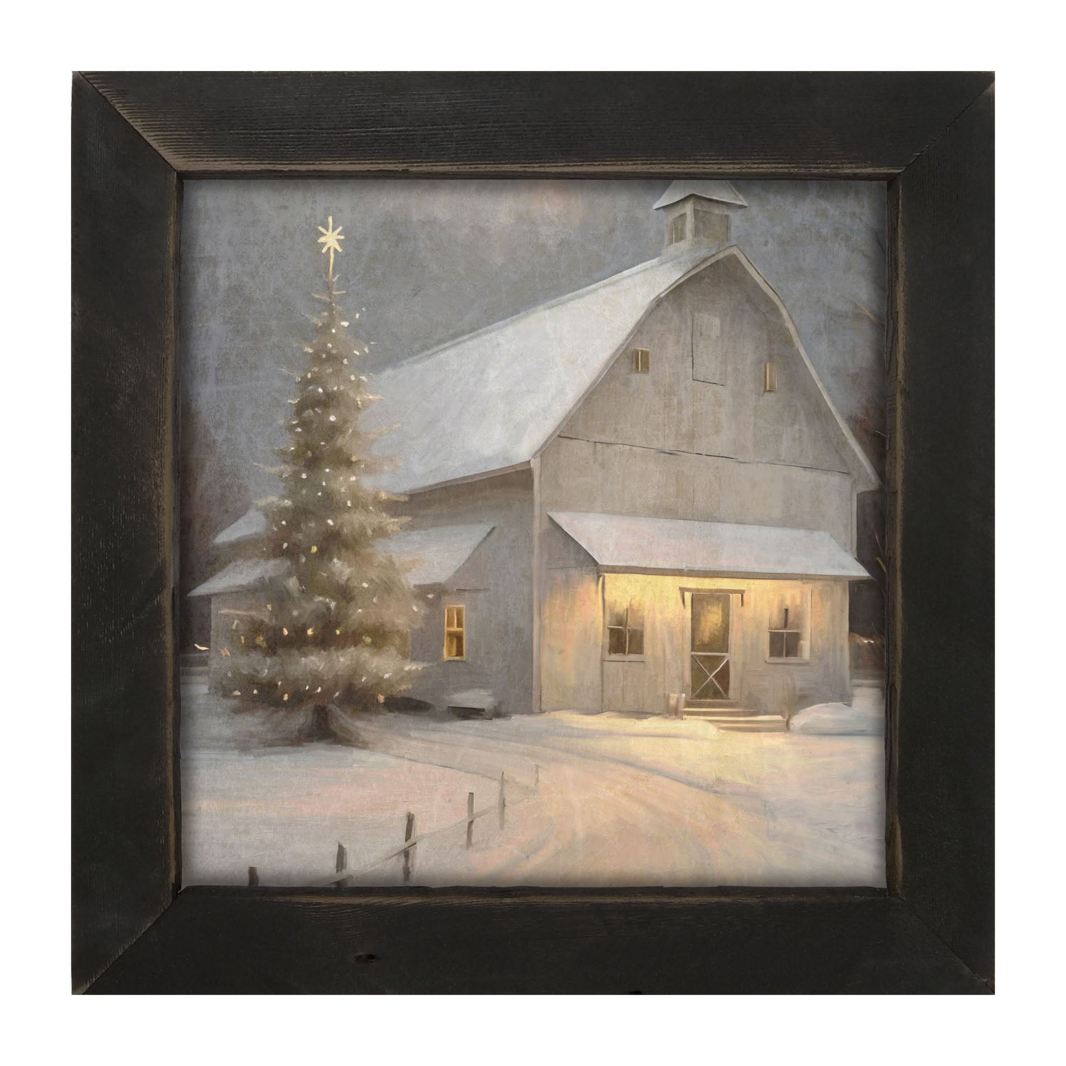 Christmas night farm - Framed art