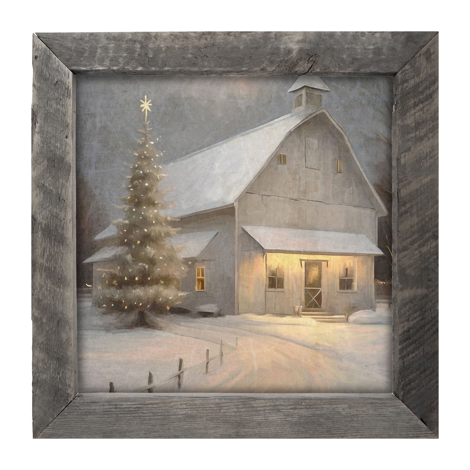 Christmas night farm - Framed art