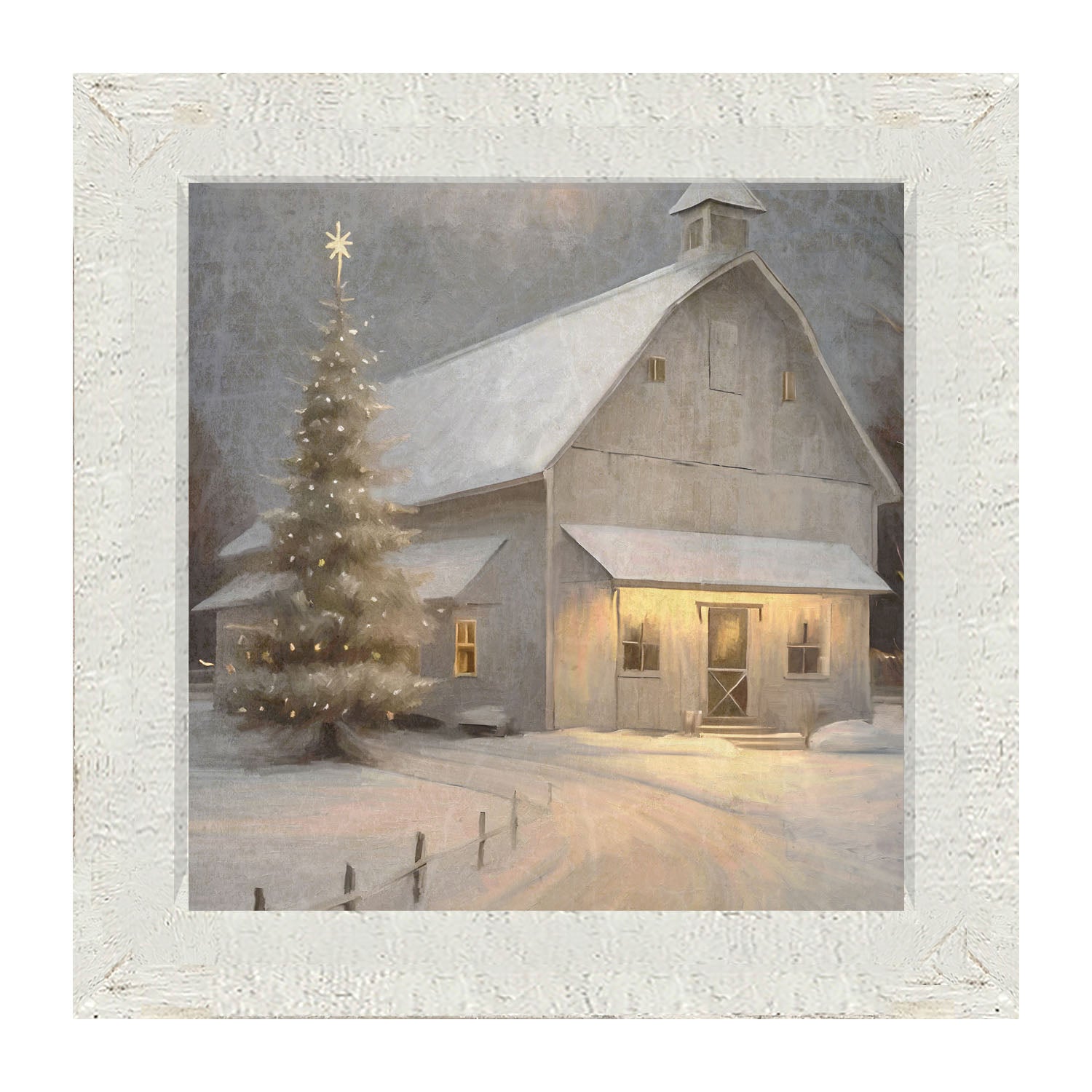 Christmas night farm - Framed art