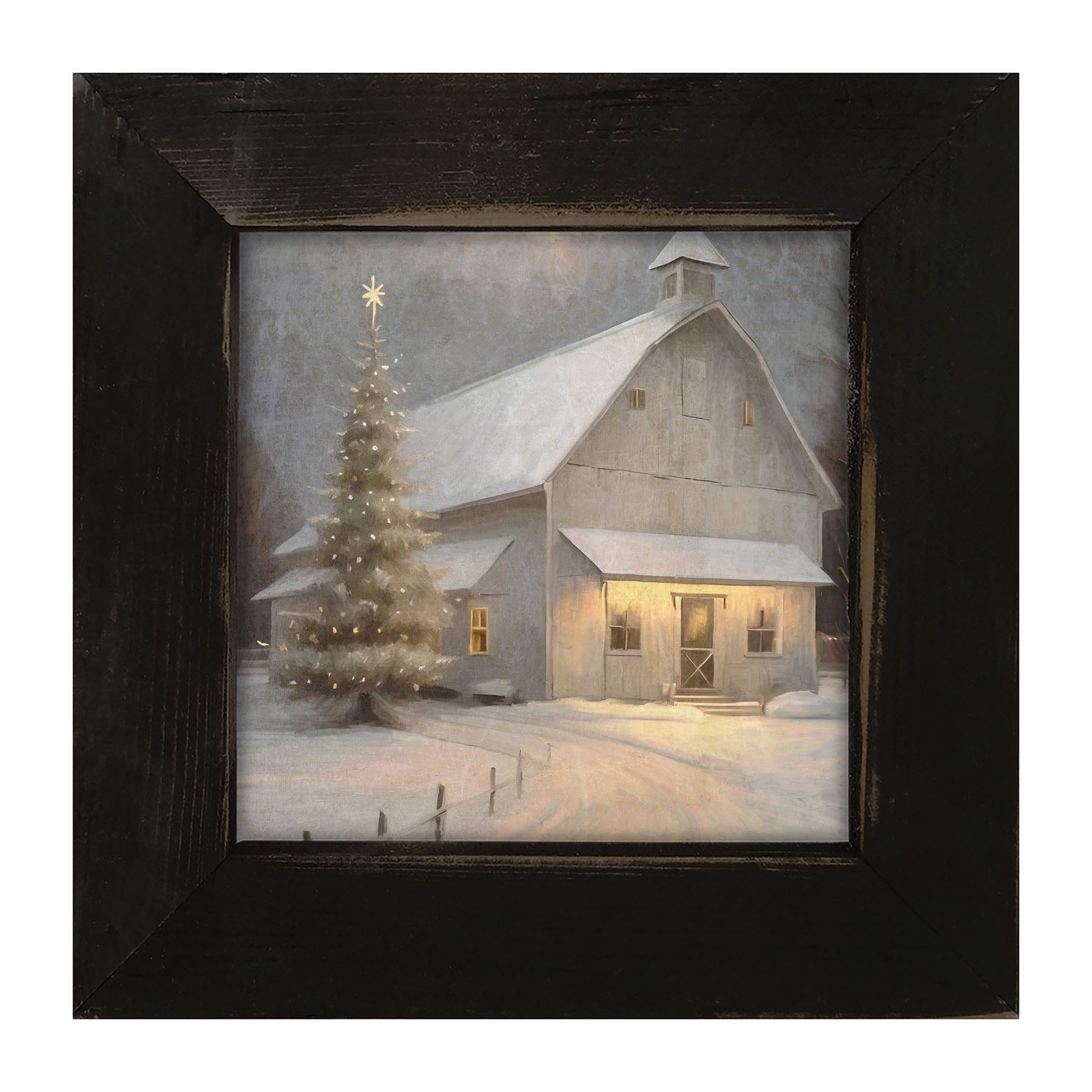 Christmas night farm - Framed art