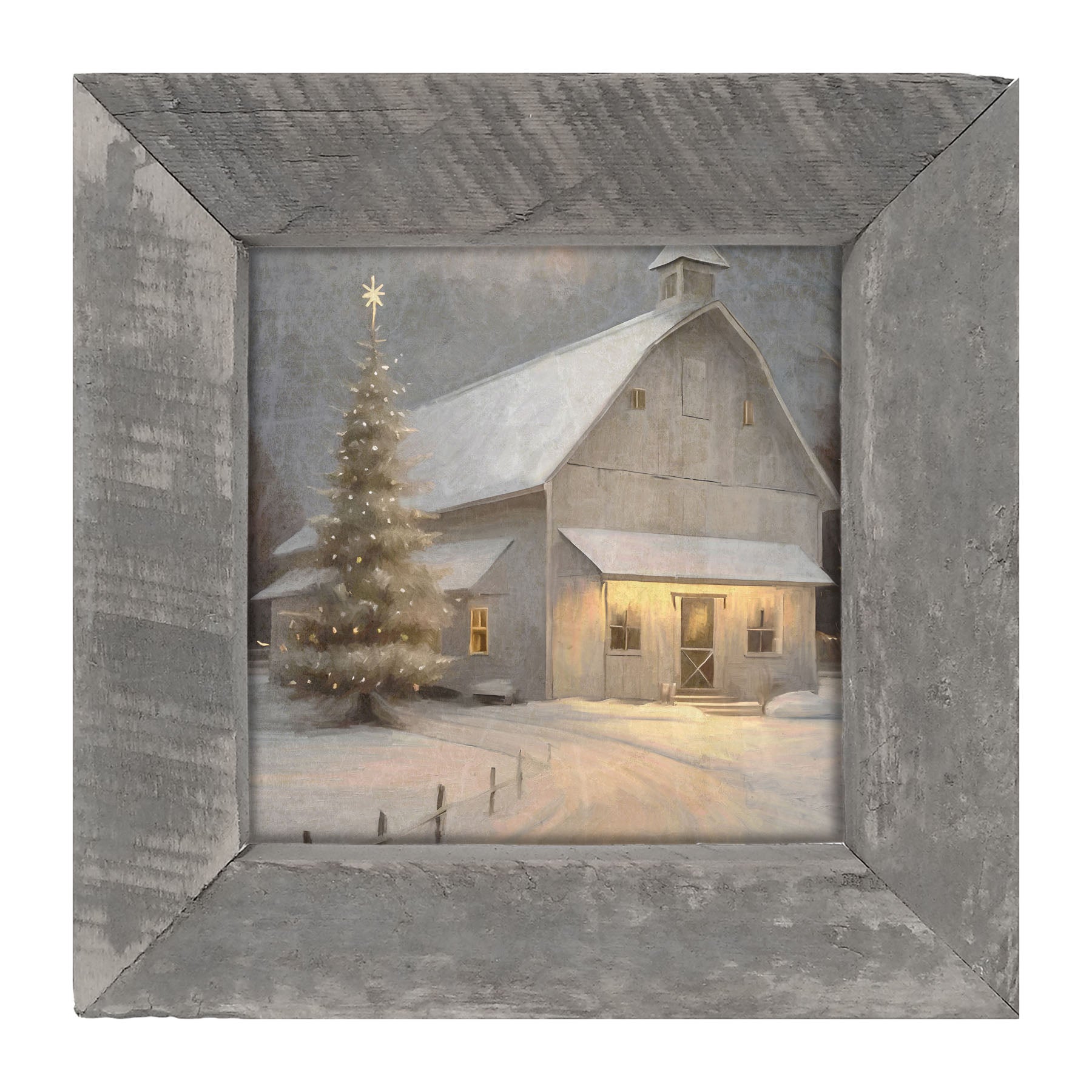 Christmas night farm - Framed art