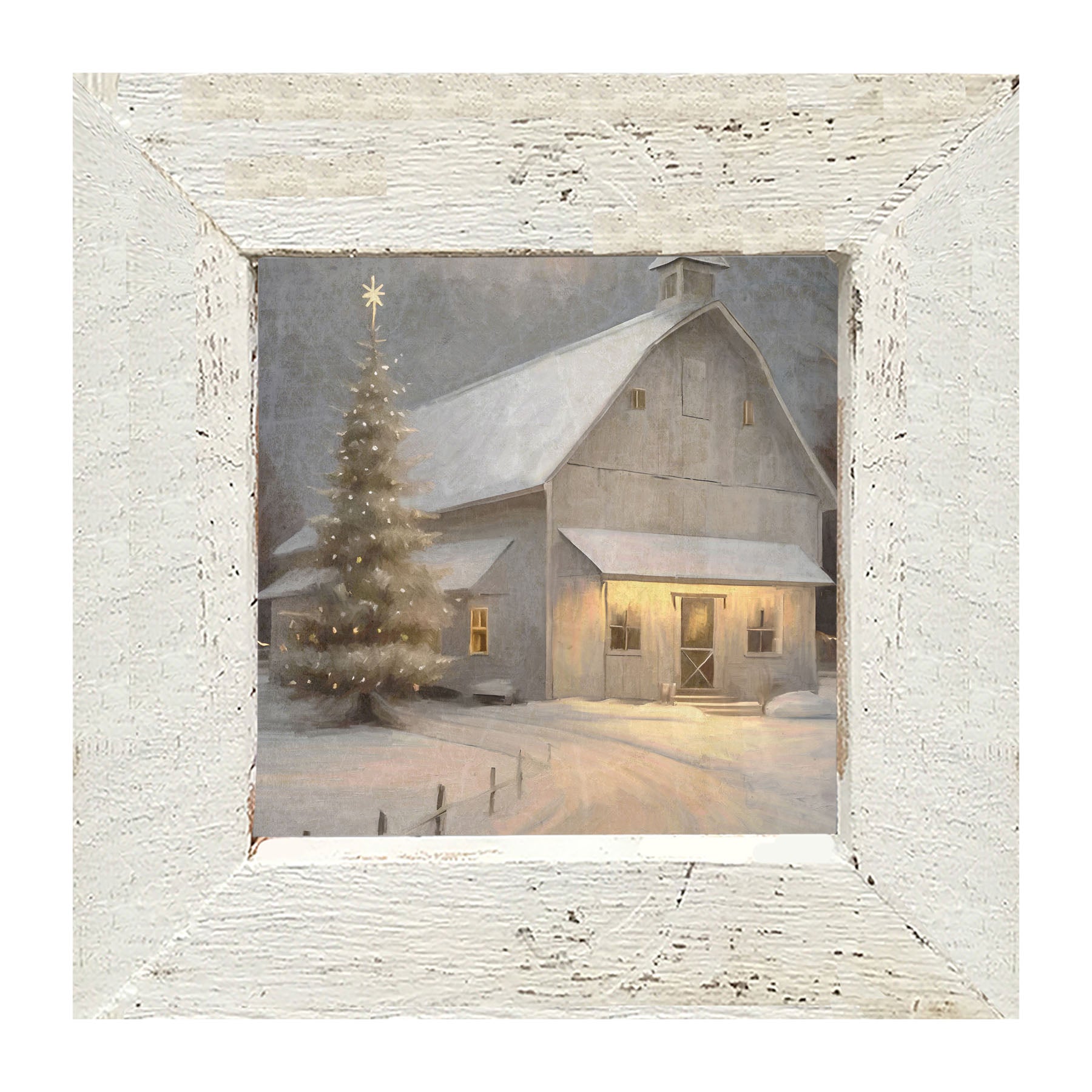 Christmas night farm - Framed art