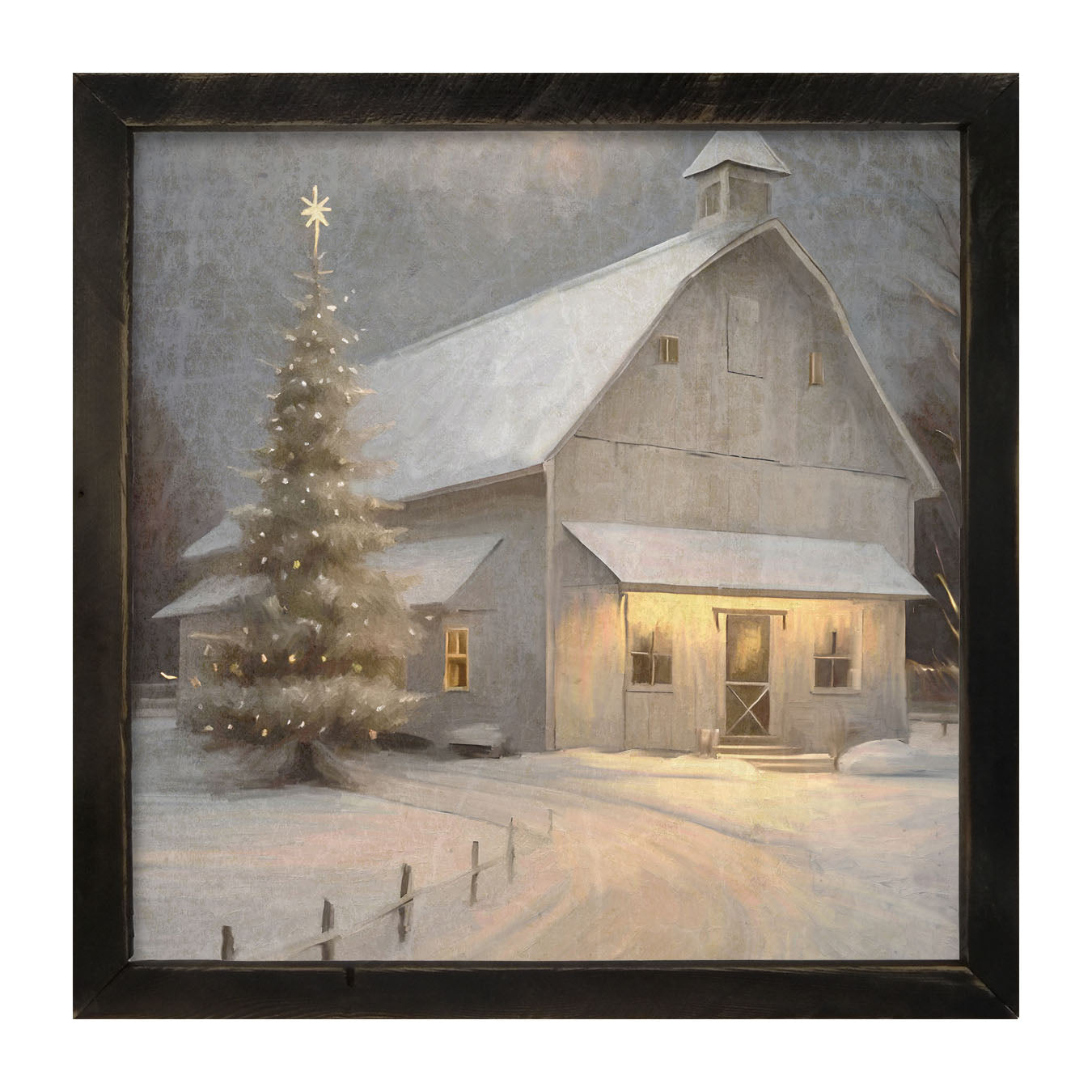 Christmas night farm - Framed art