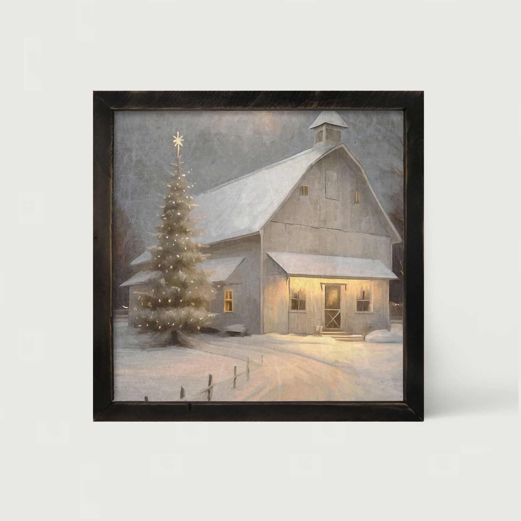 Christmas night farm - Framed art