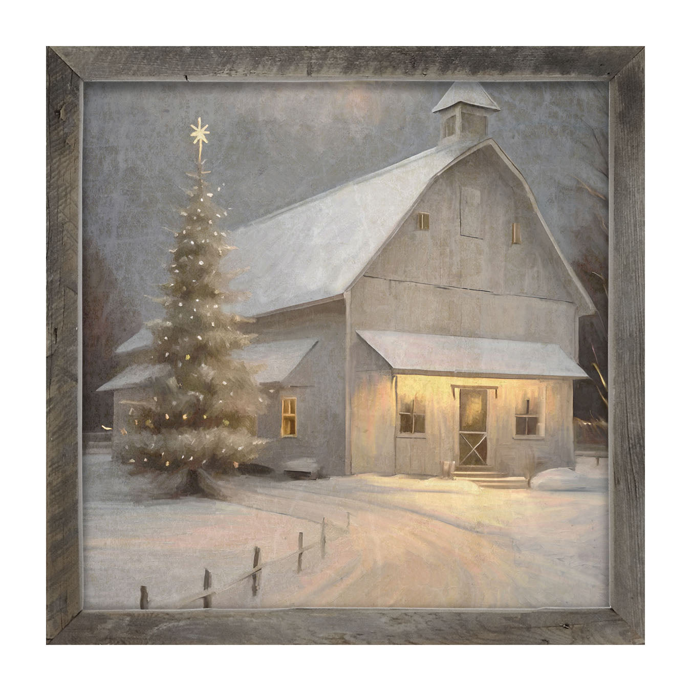 Christmas night farm - Framed art