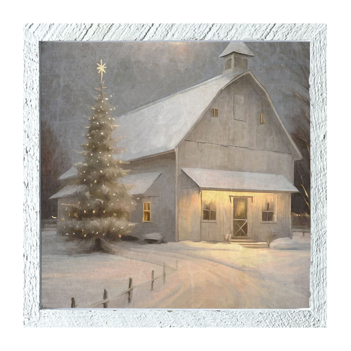 Christmas night farm - Framed art