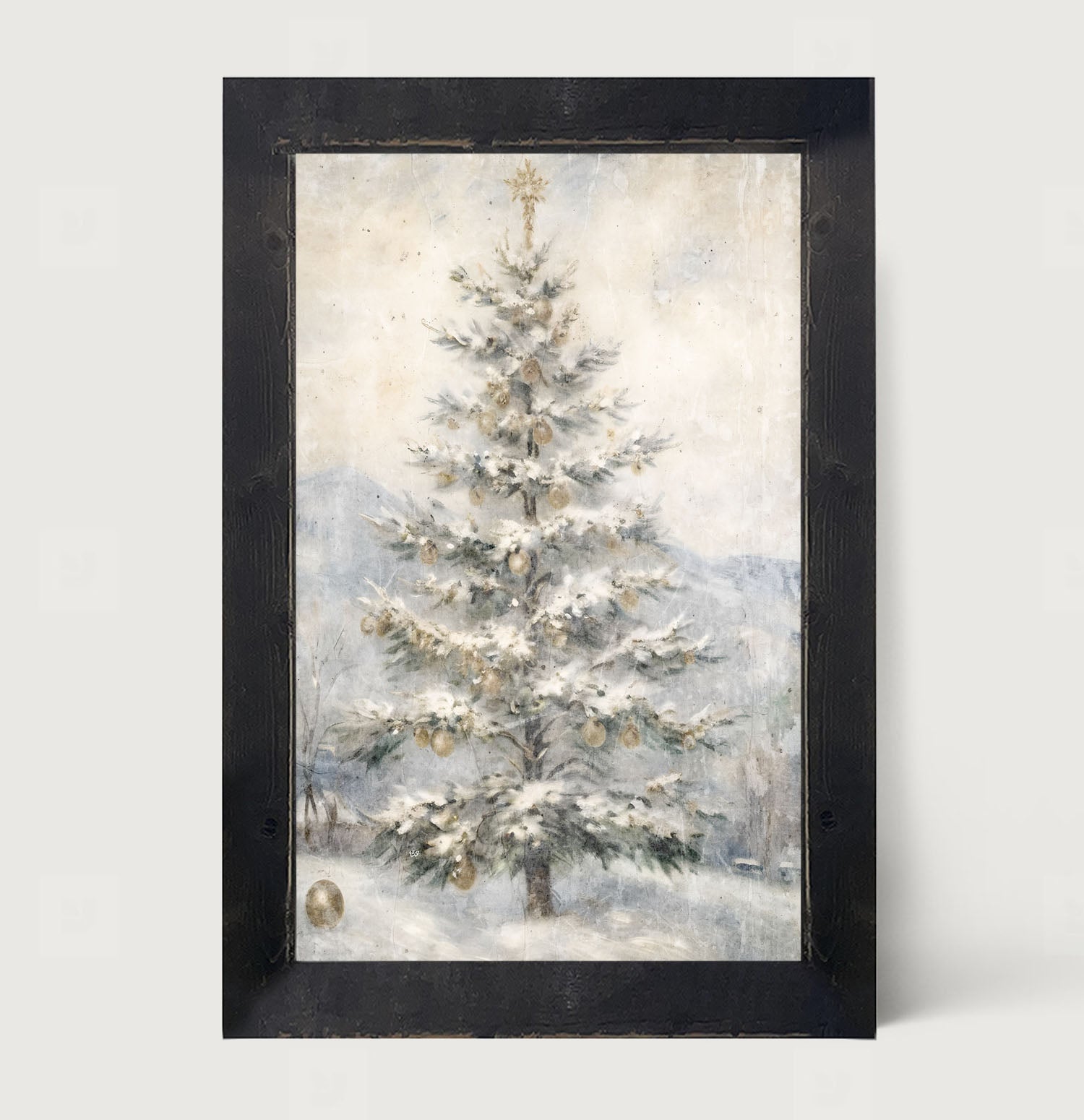 Christmas Tree with snow - Framed Art