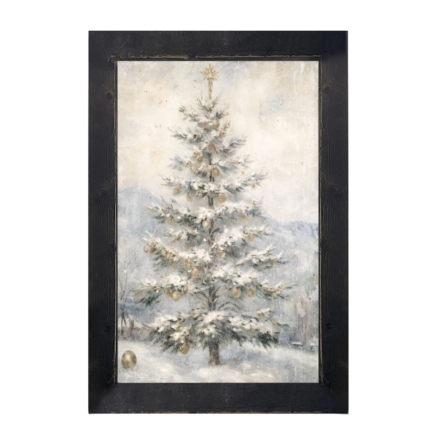 Christmas Tree with snow - Framed Art