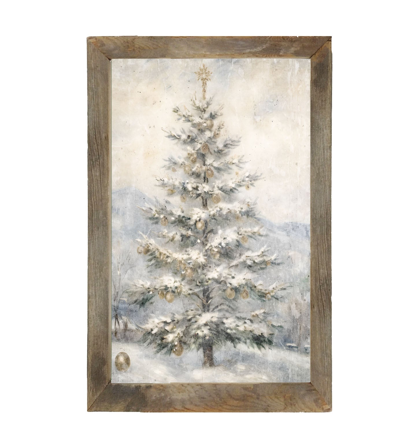 Christmas Tree with snow - Framed Art