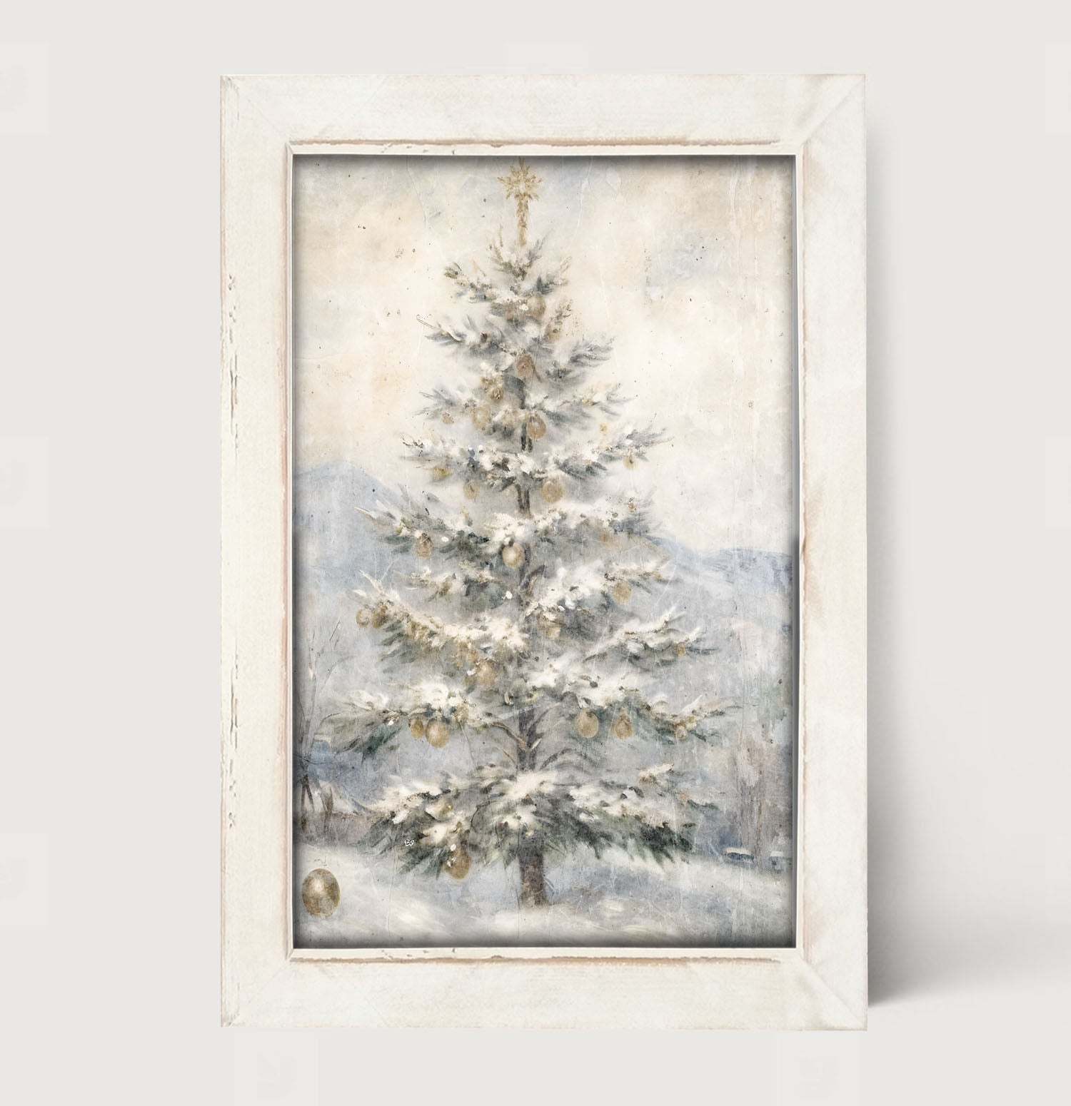 Christmas Tree with snow - Framed Art