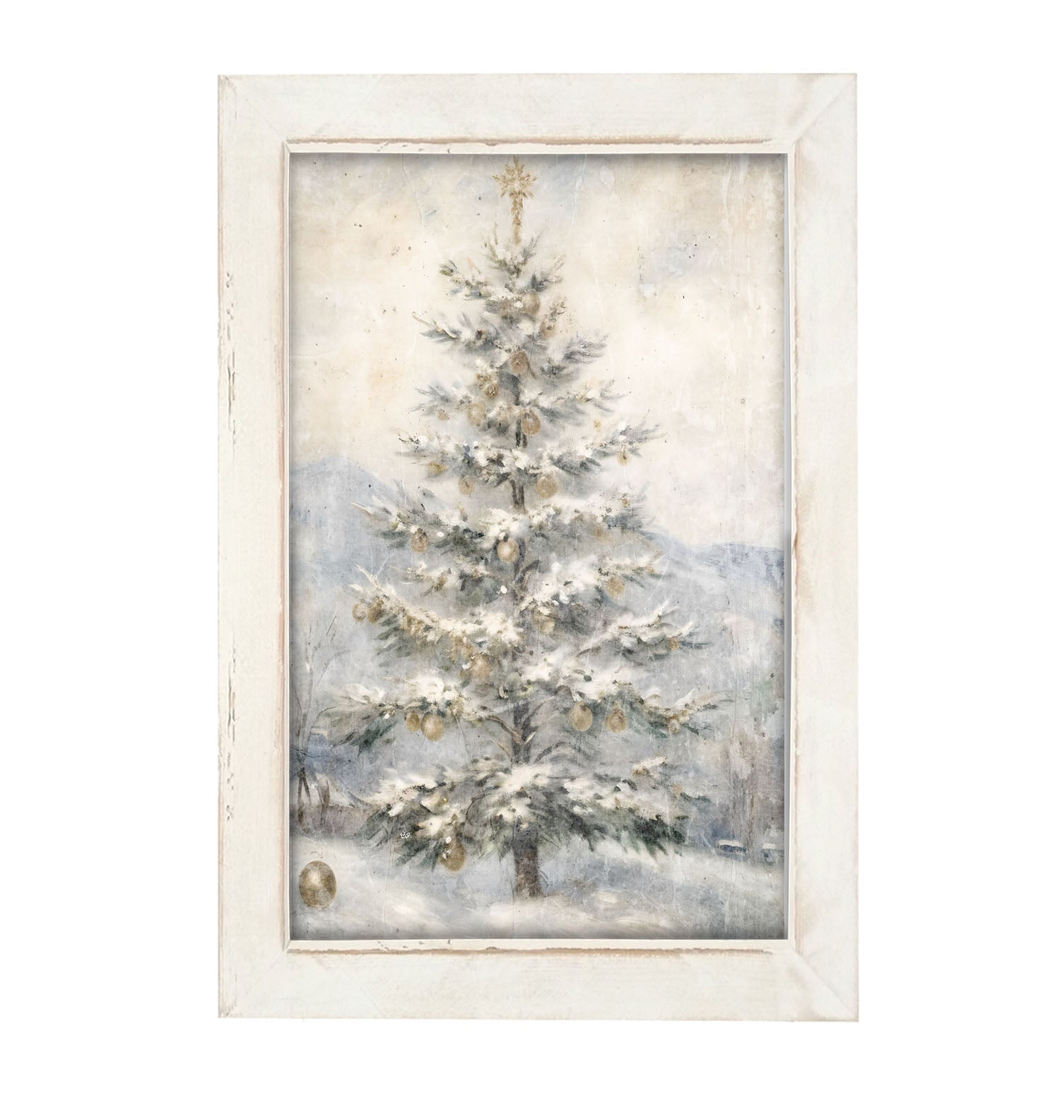 Christmas Tree with snow - Framed Art