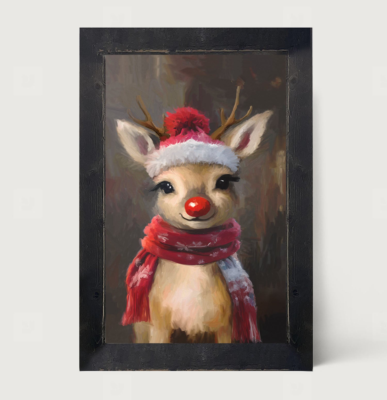 The red nosed reindeer in winter