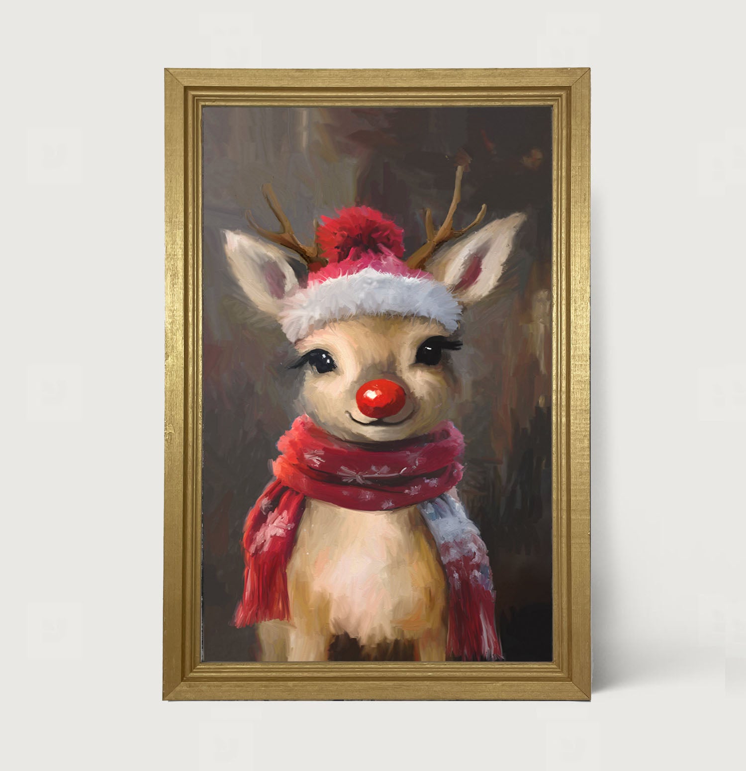 The red nosed reindeer in winter