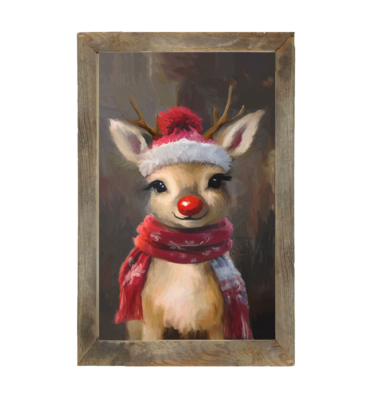 The red nosed reindeer in winter - Framed Art