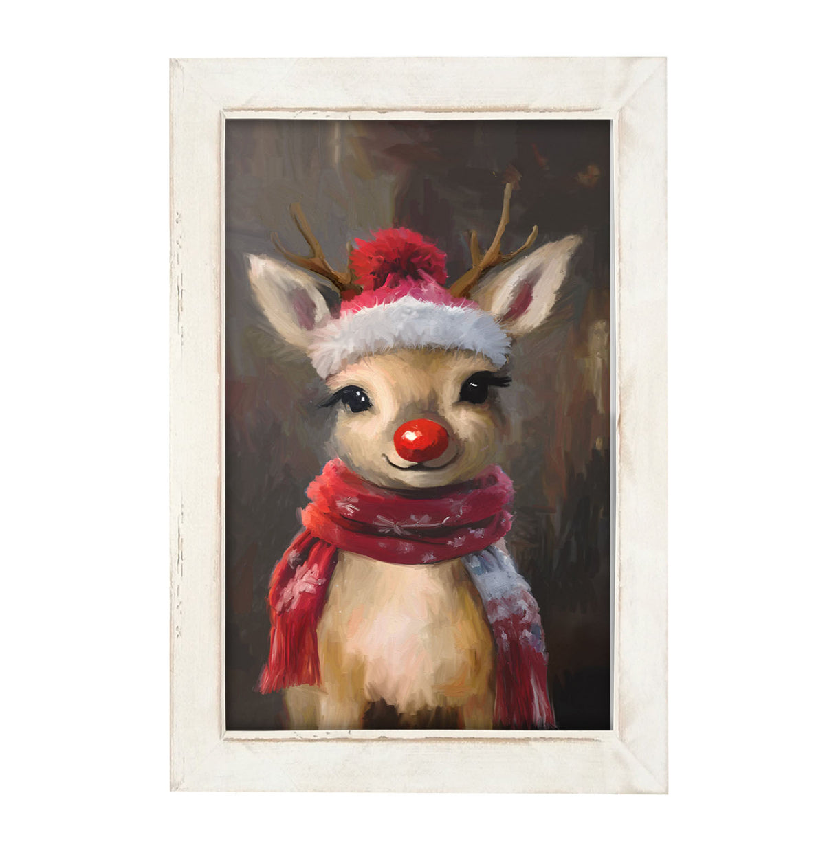The red nosed reindeer in winter - Framed Art