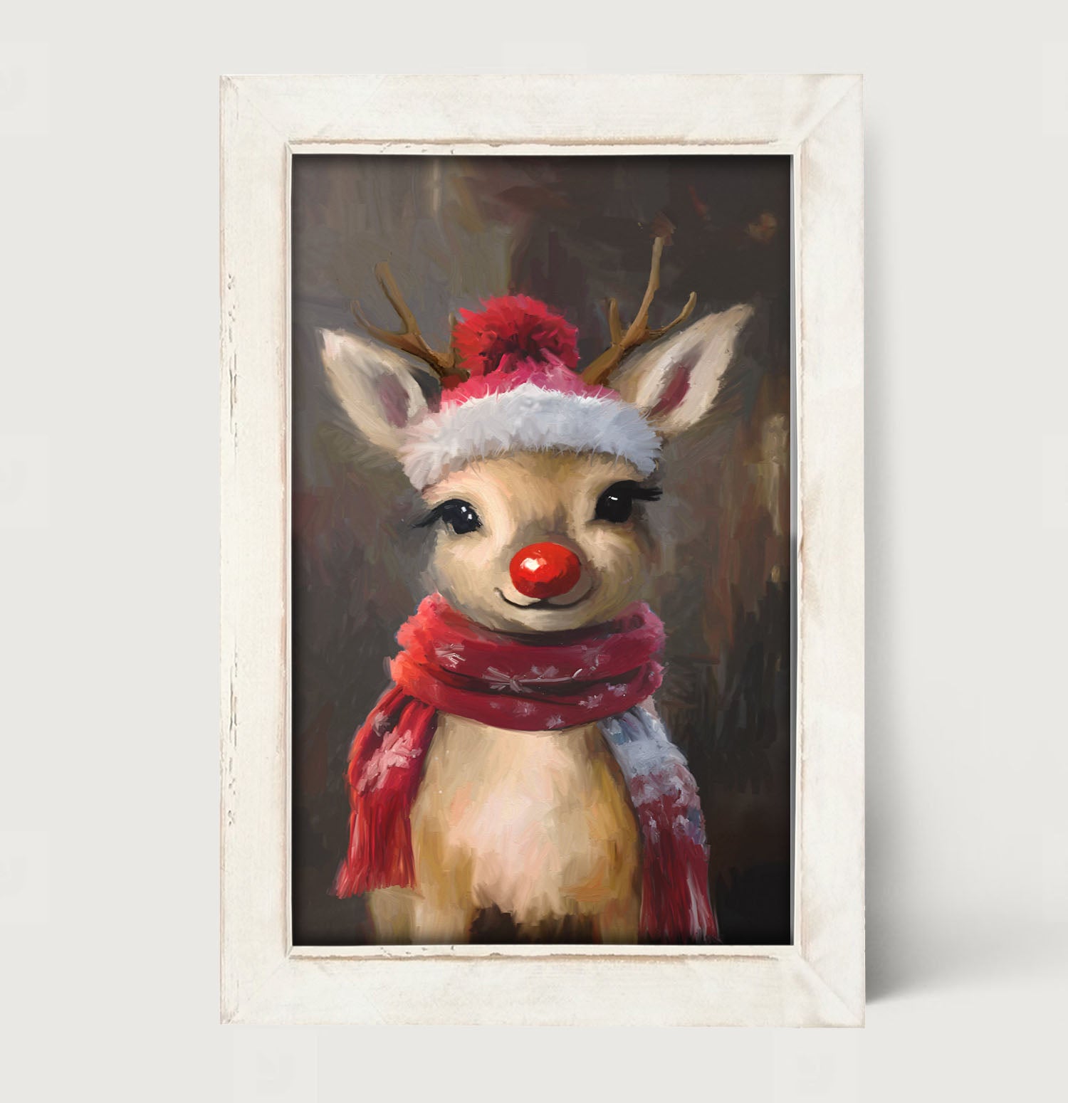 The red nosed reindeer in winter