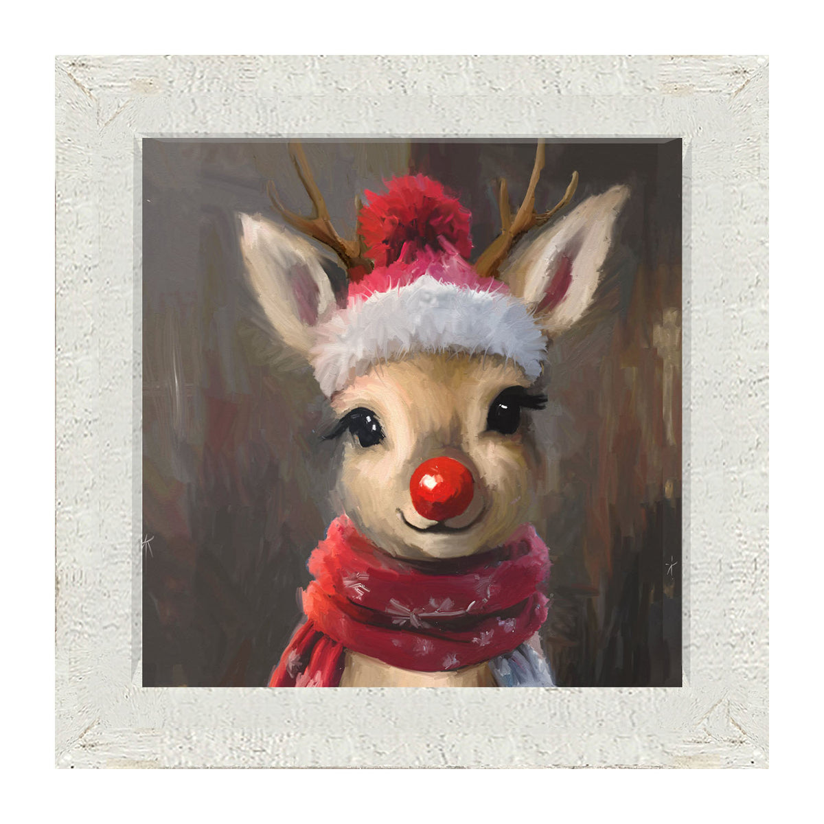 The red nosed reindeer in winter - Framed Art