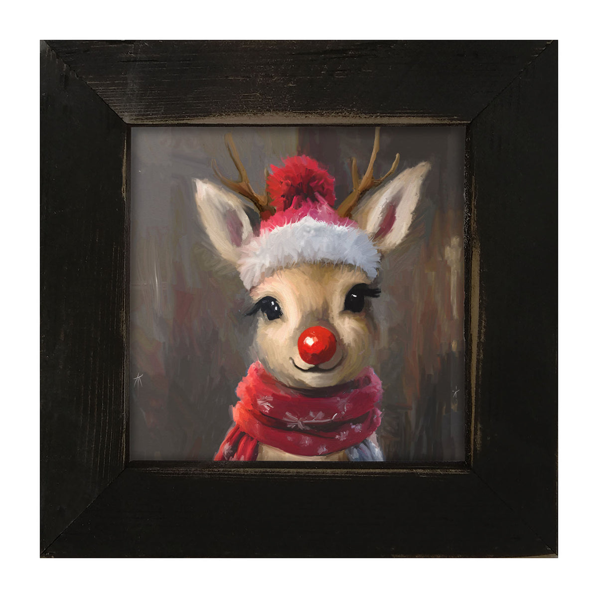 The red nosed reindeer in winter - Framed Art