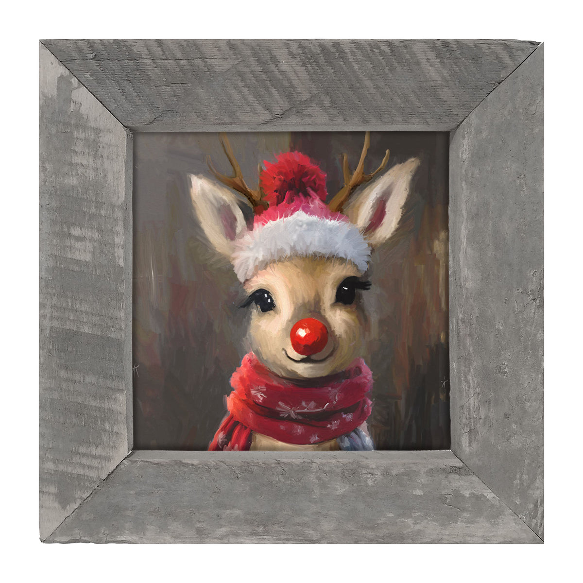 The red nosed reindeer in winter - Framed Art