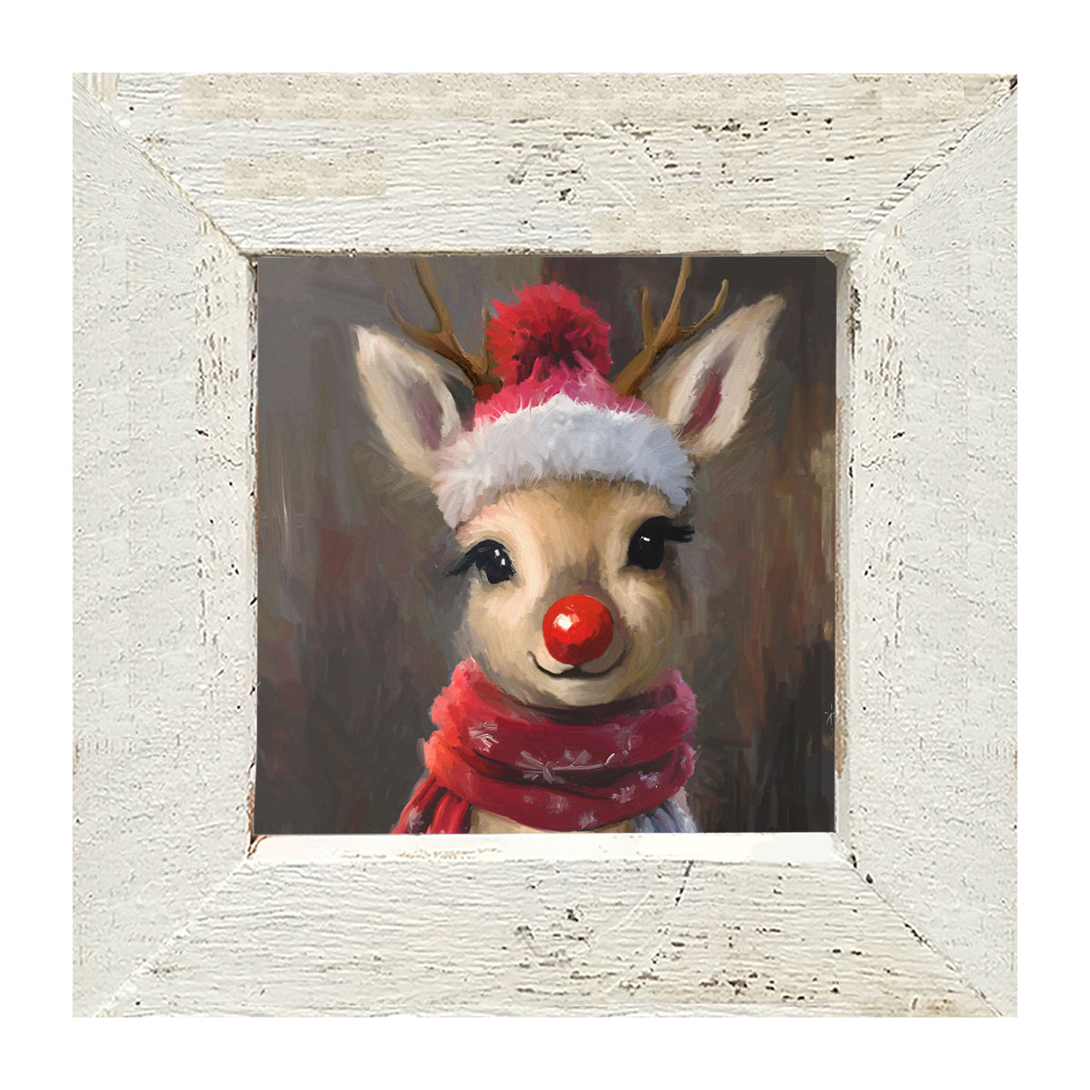 The red nosed reindeer in winter - Framed Art
