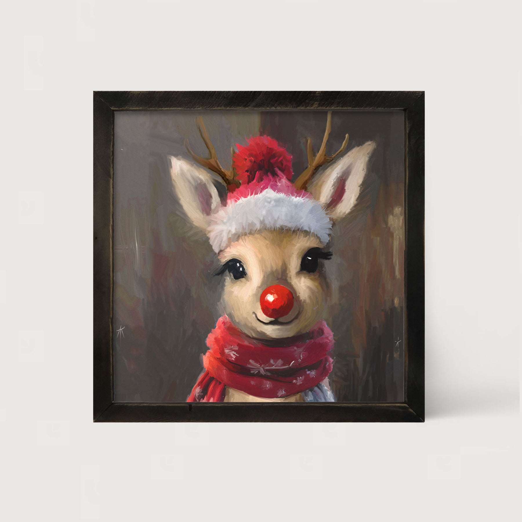 The red nosed reindeer in winter