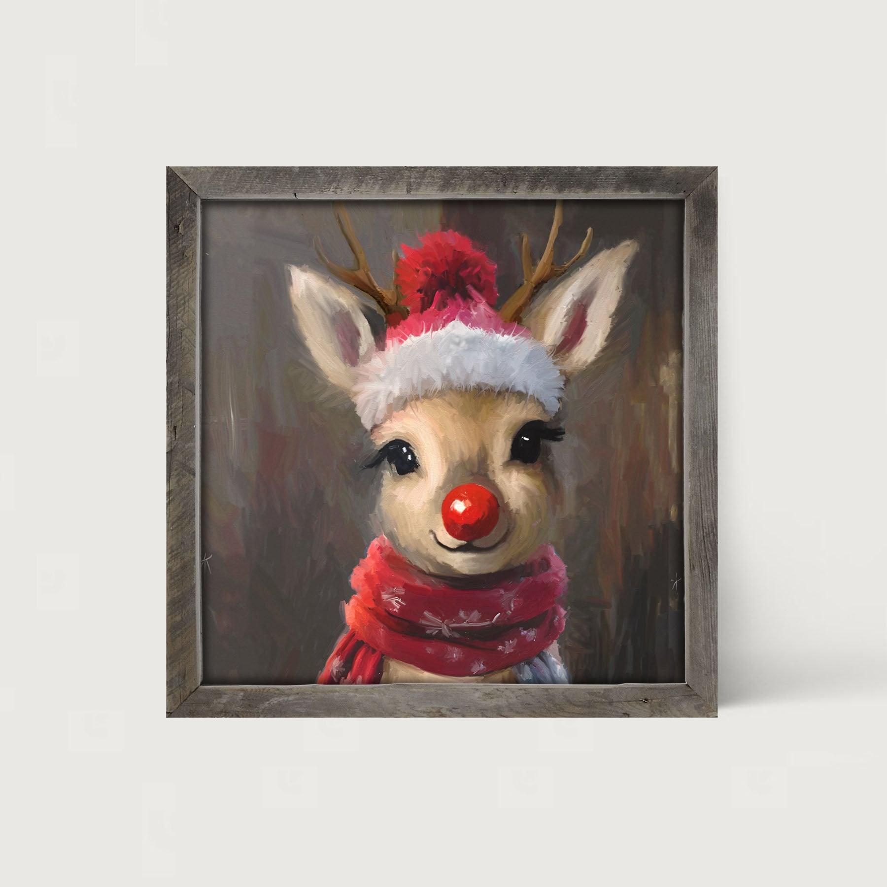 The red nosed reindeer in winter