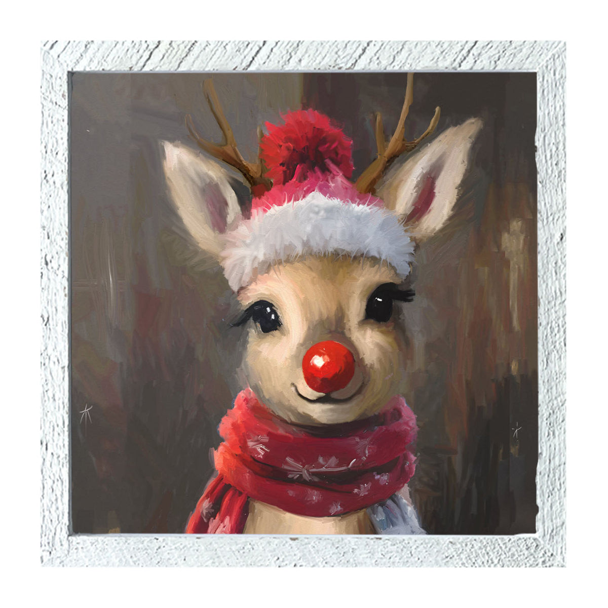 The red nosed reindeer in winter - Framed Art