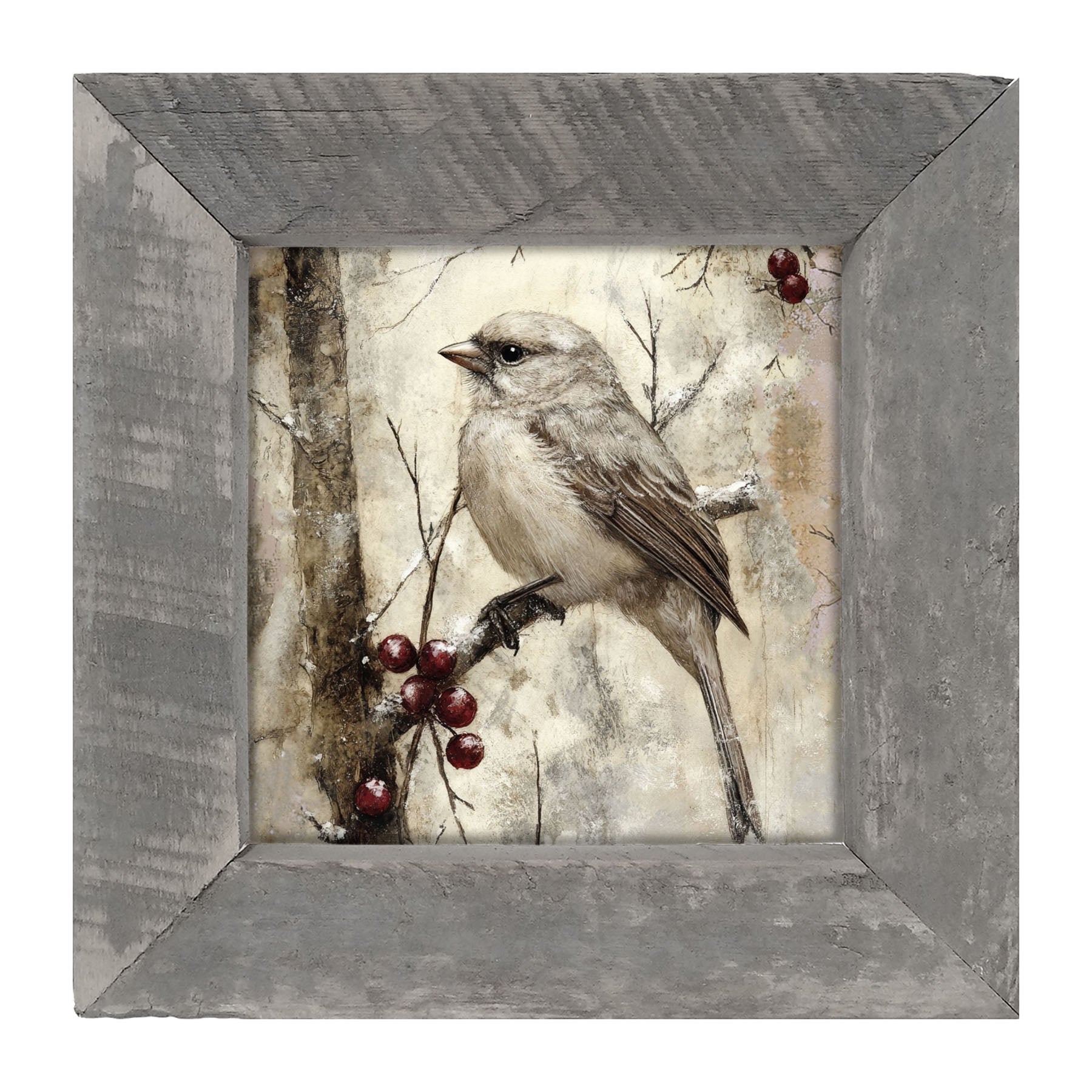 Bird with Berries - Framed Art