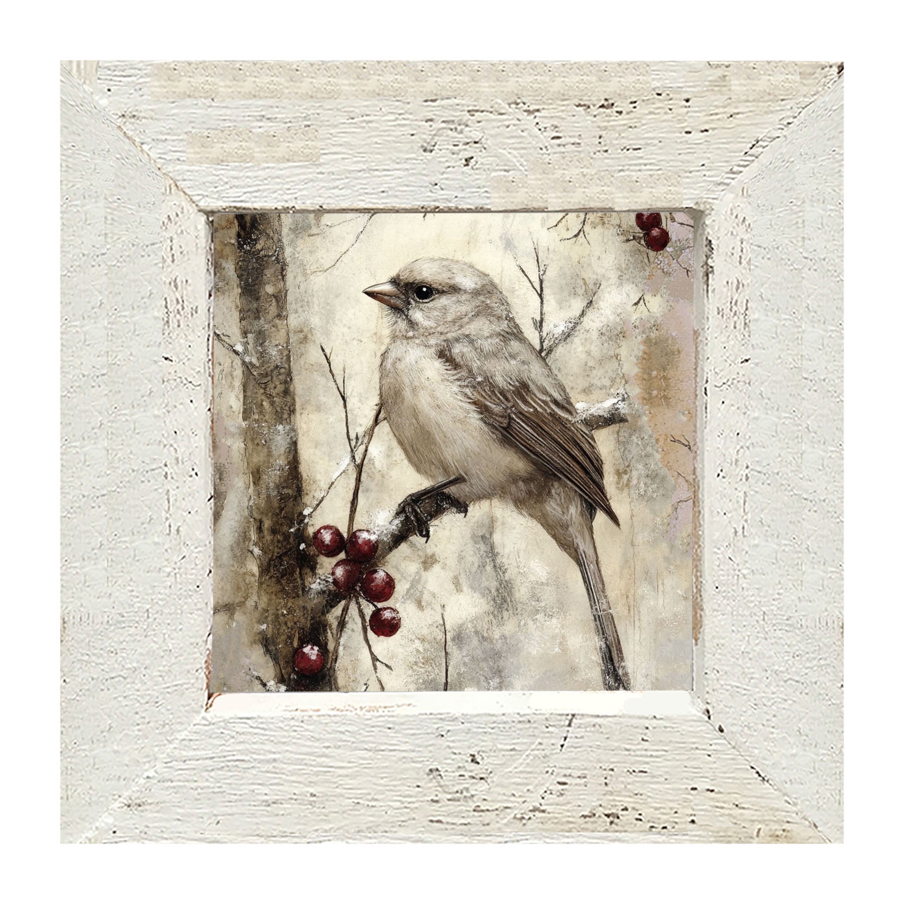 Bird with Berries - Framed Art