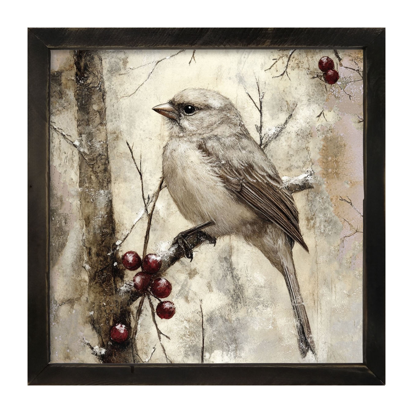 Bird with Berries - Framed Art