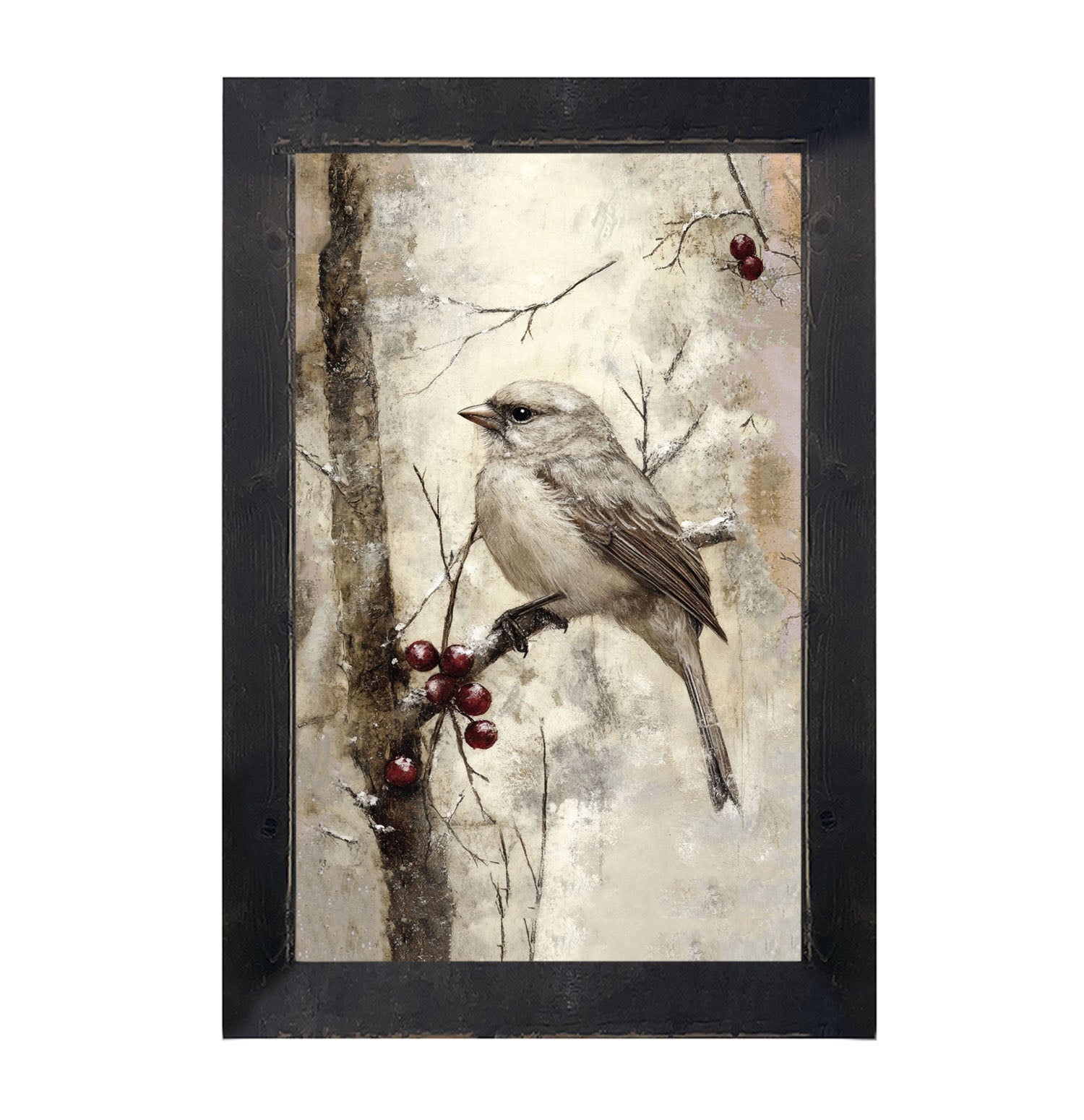 Bird with Berries - Framed Art