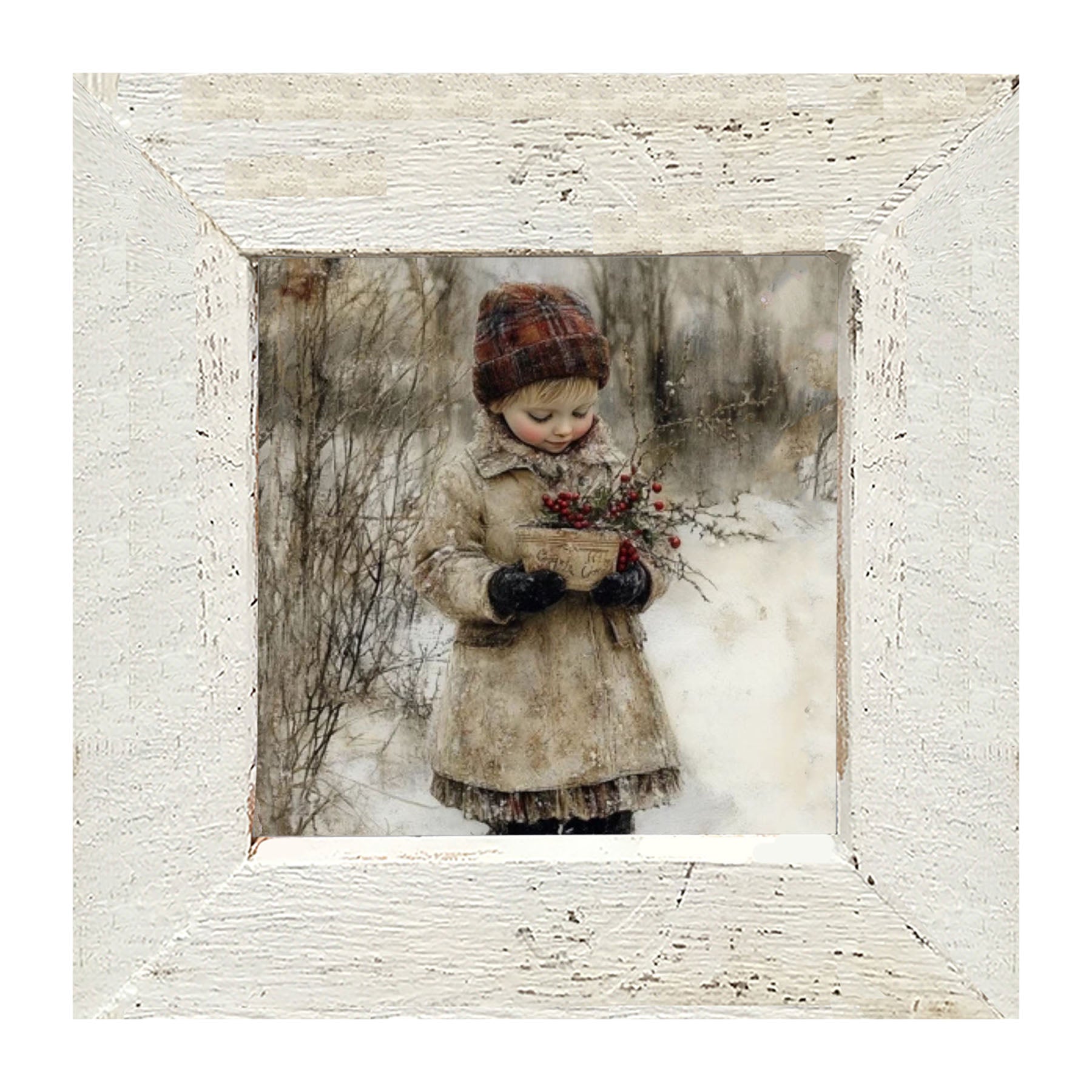 Girl with Red Berries - Framed Art
