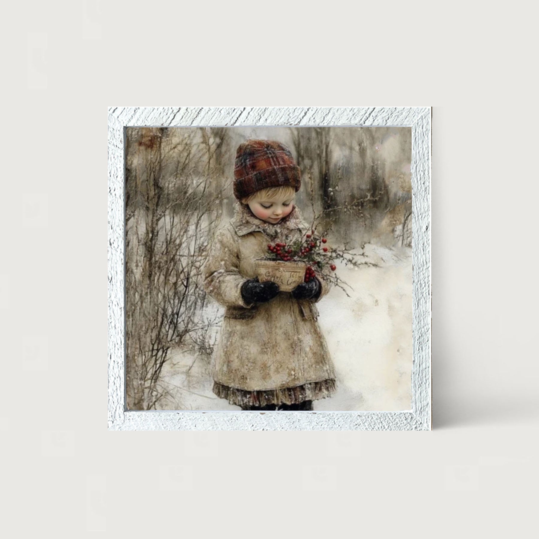 Girl with Red Berries - Framed Art