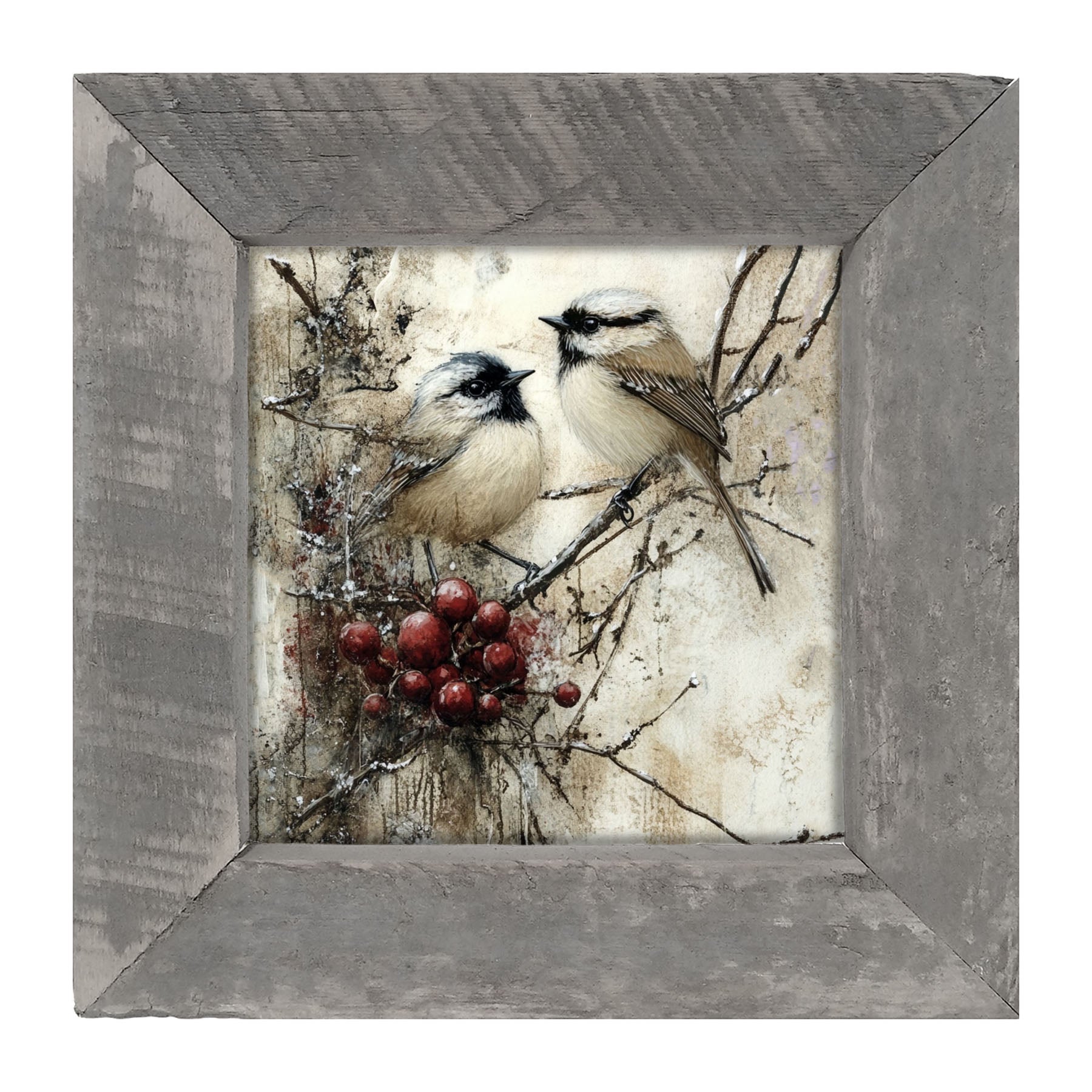 Two Birds with Berries - Framed Art