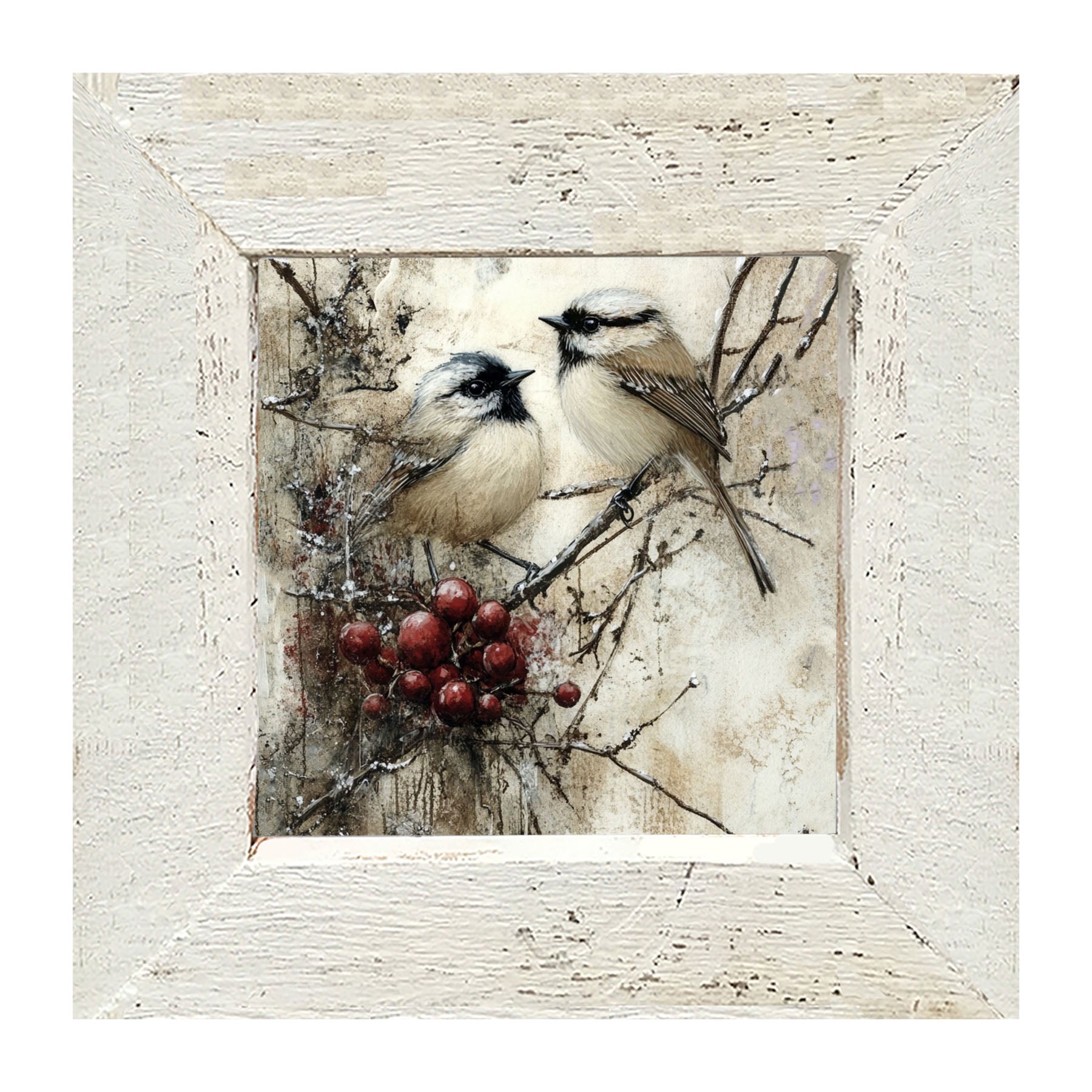 Two Birds with Berries - Framed Art