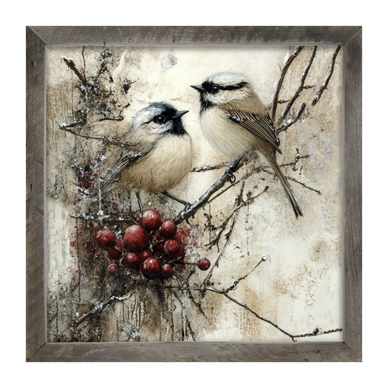 Two Birds with Berries - Framed Art