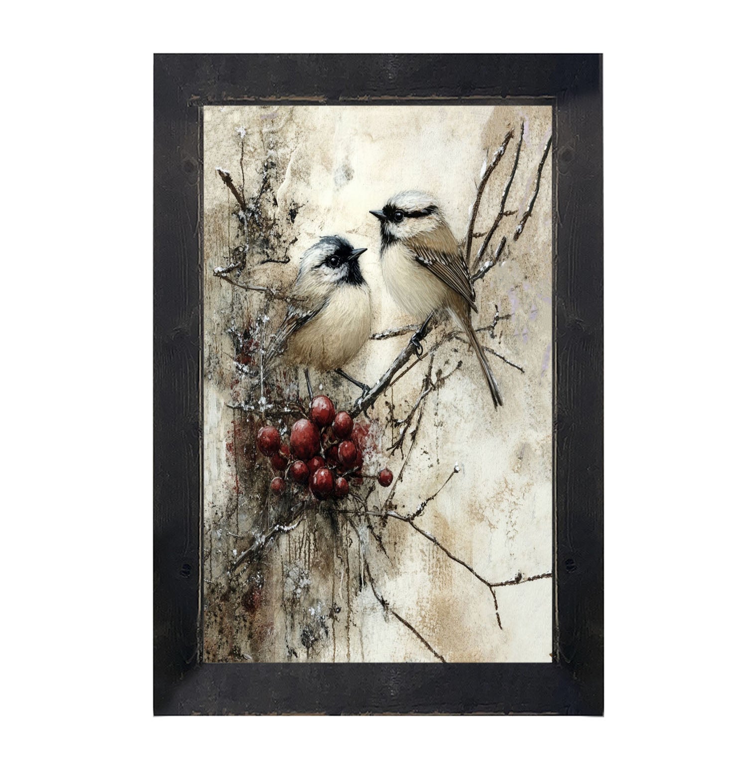 Two Birds with Berries - Framed Art