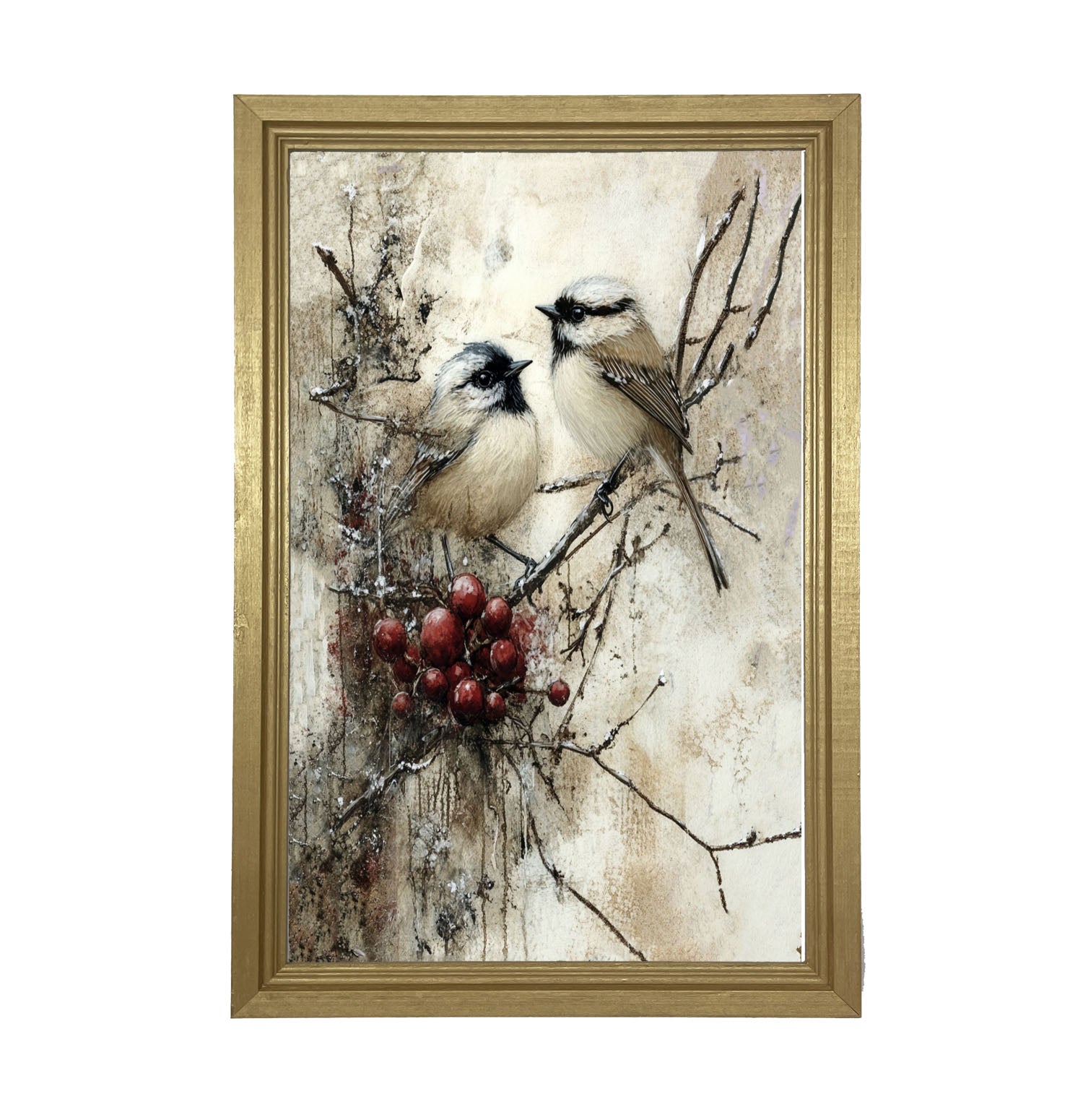 Two Birds with Berries - Framed Art