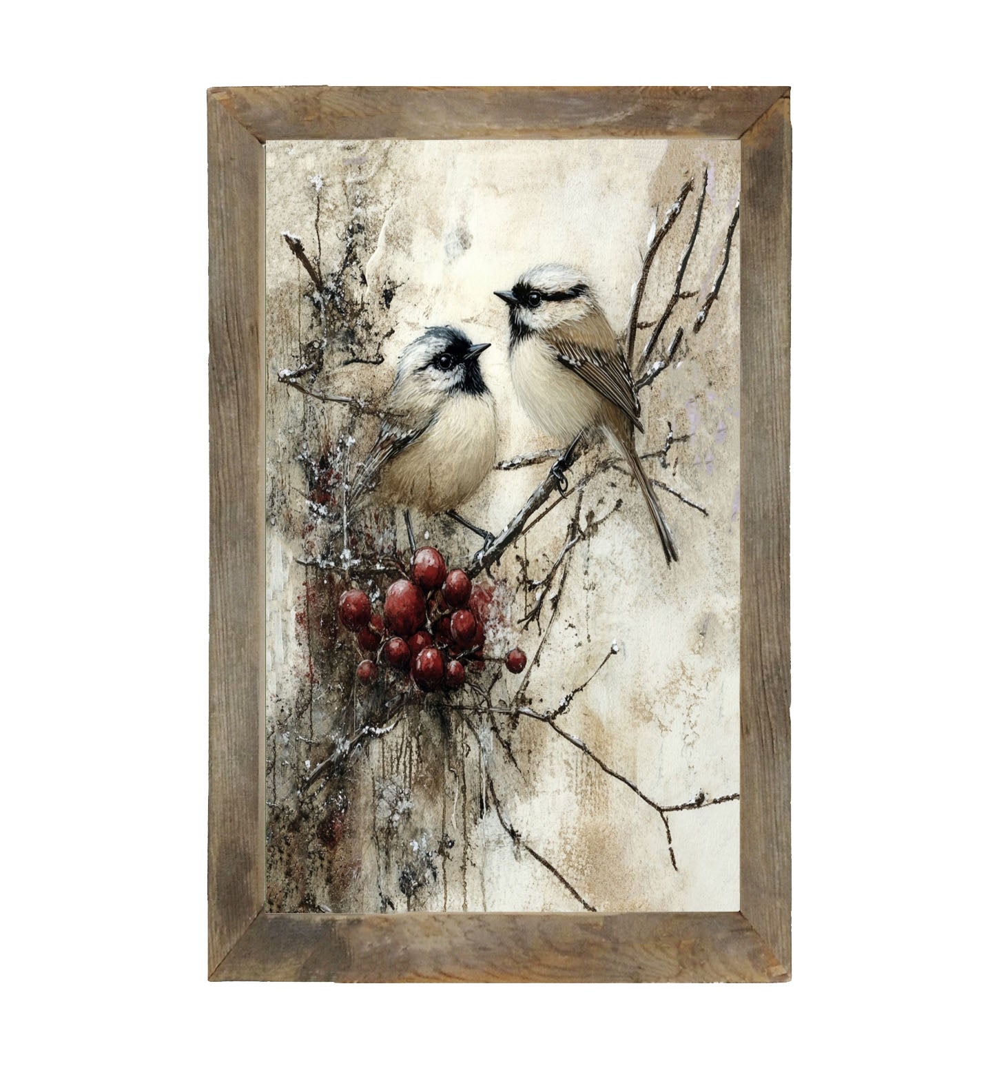 Two Birds with Berries - Framed Art