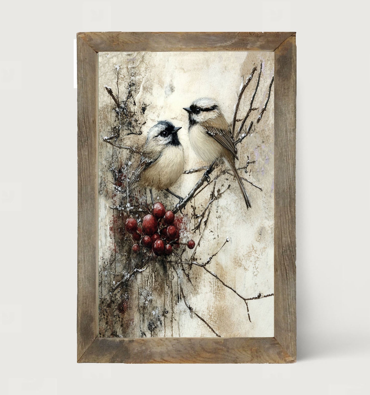 Two Birds with Berries - Framed Art
