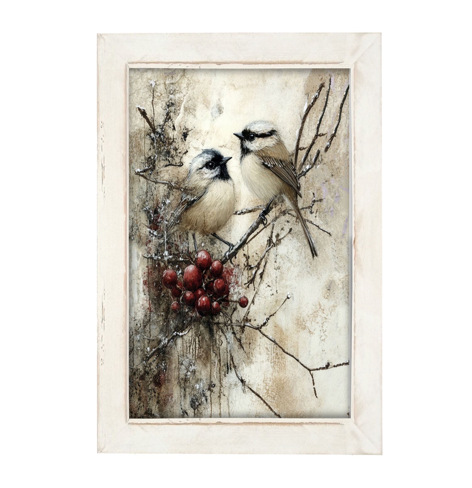 Two Birds with Berries - Framed Art