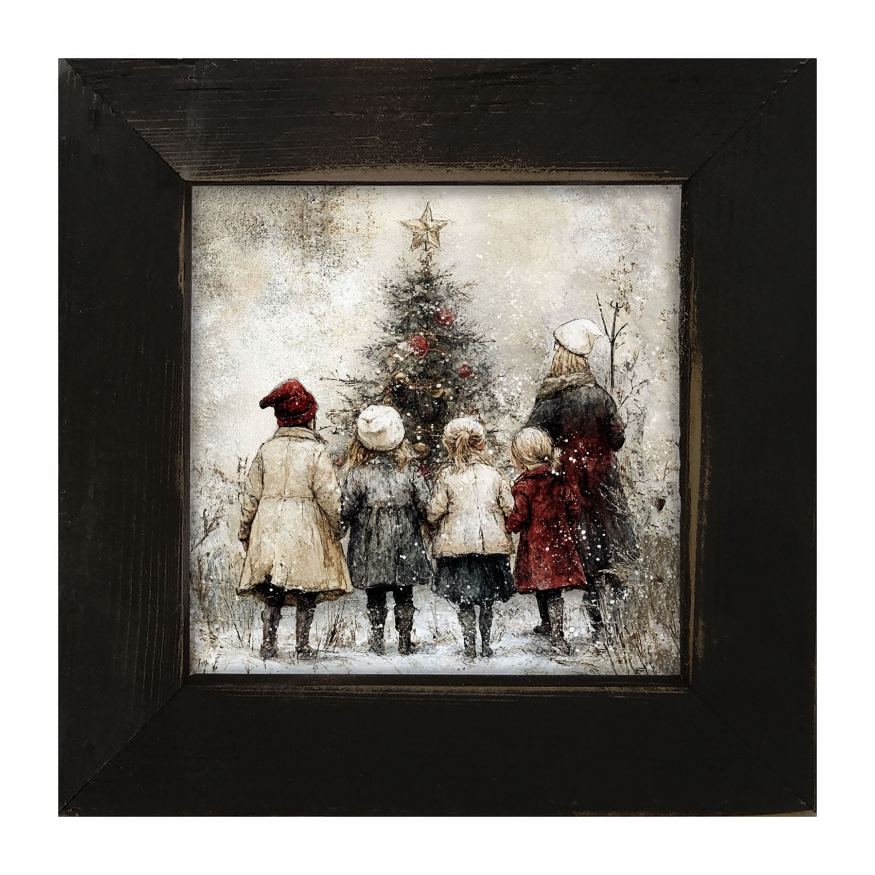 Children at Christmas Time - Framed Art