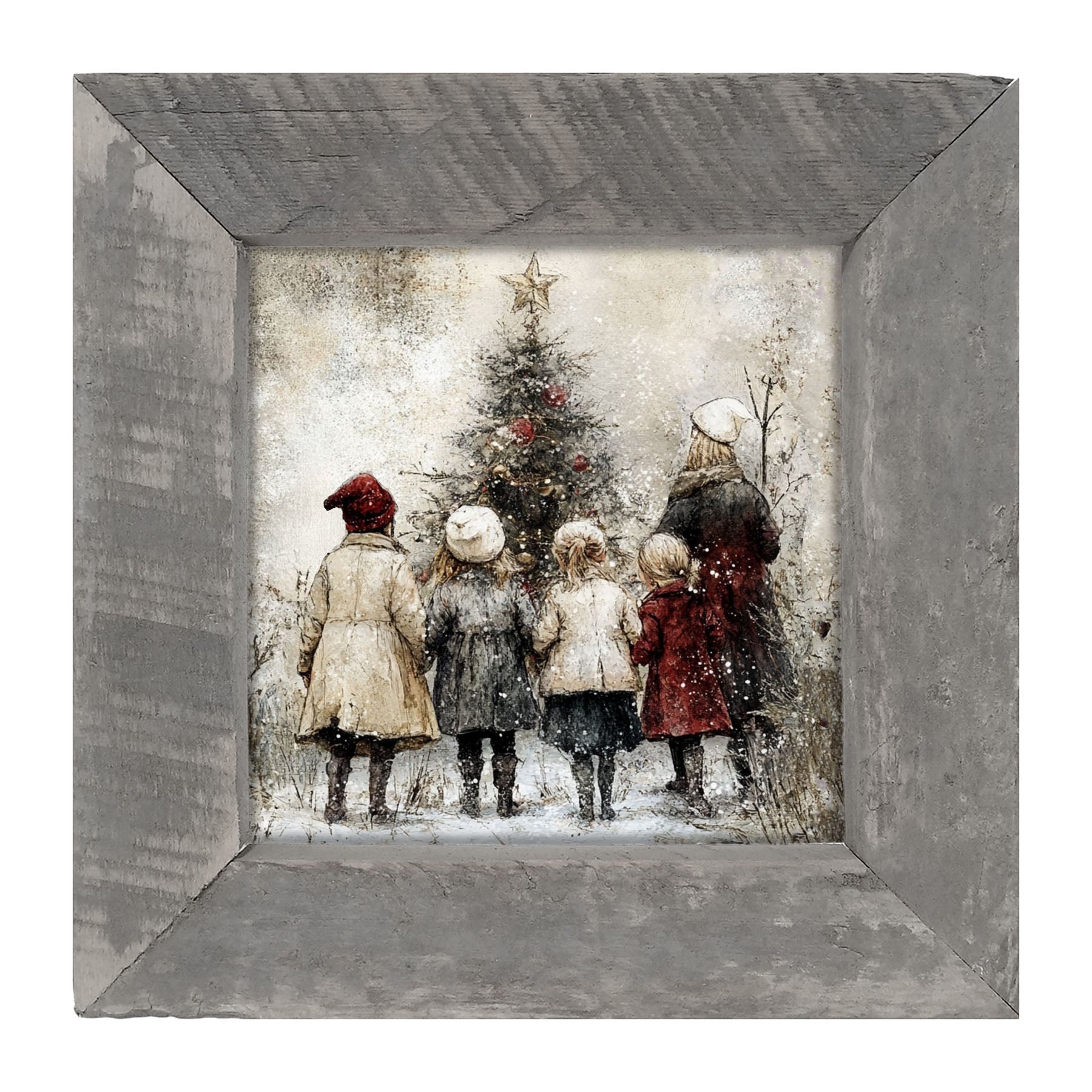 Children at Christmas Time - Framed Art