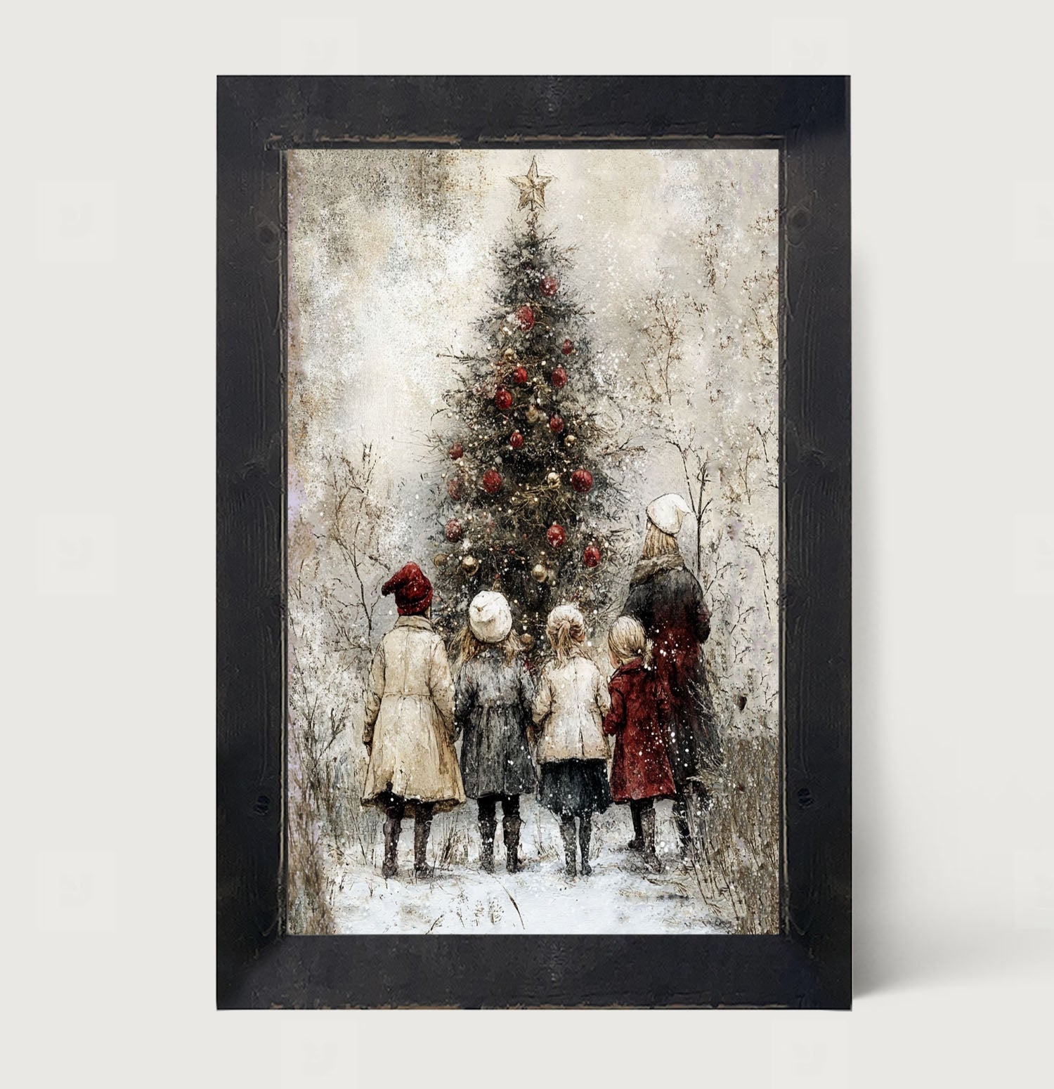 Children at Christmas Time - Framed Art