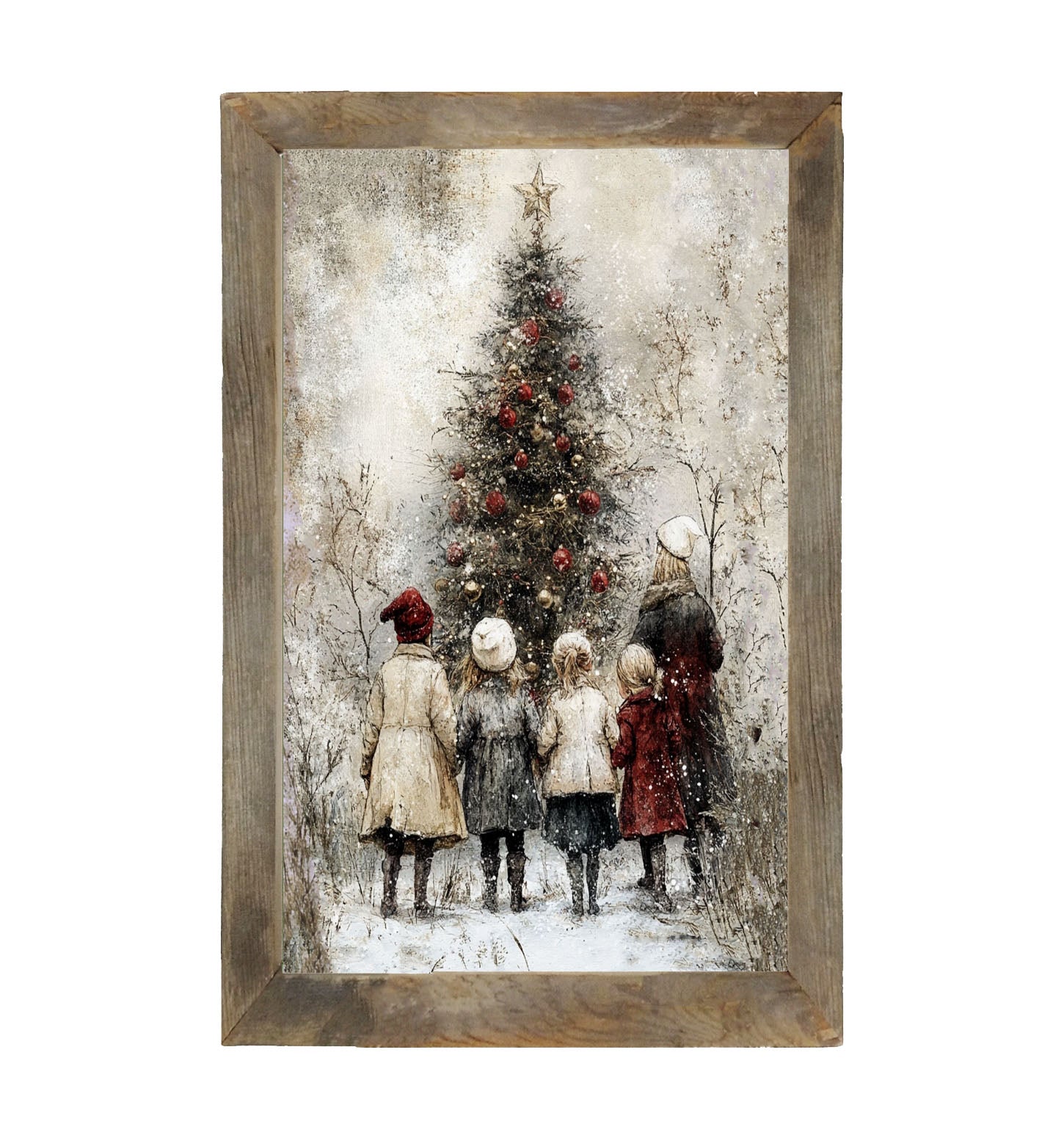 Children at Christmas Time - Framed Art